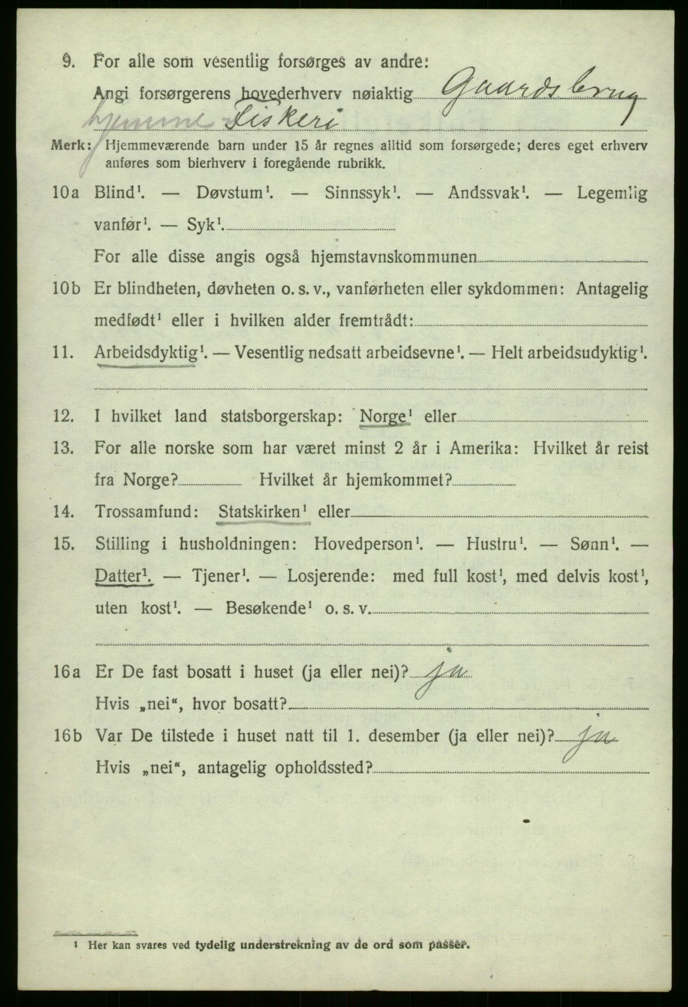 SAB, 1920 census for Selje, 1920, p. 4406