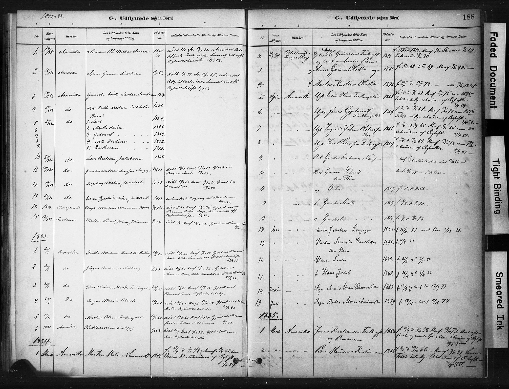 Skudenes sokneprestkontor, SAST/A -101849/H/Ha/Haa/L0010: Parish register (official) no. A 7, 1882-1912, p. 188