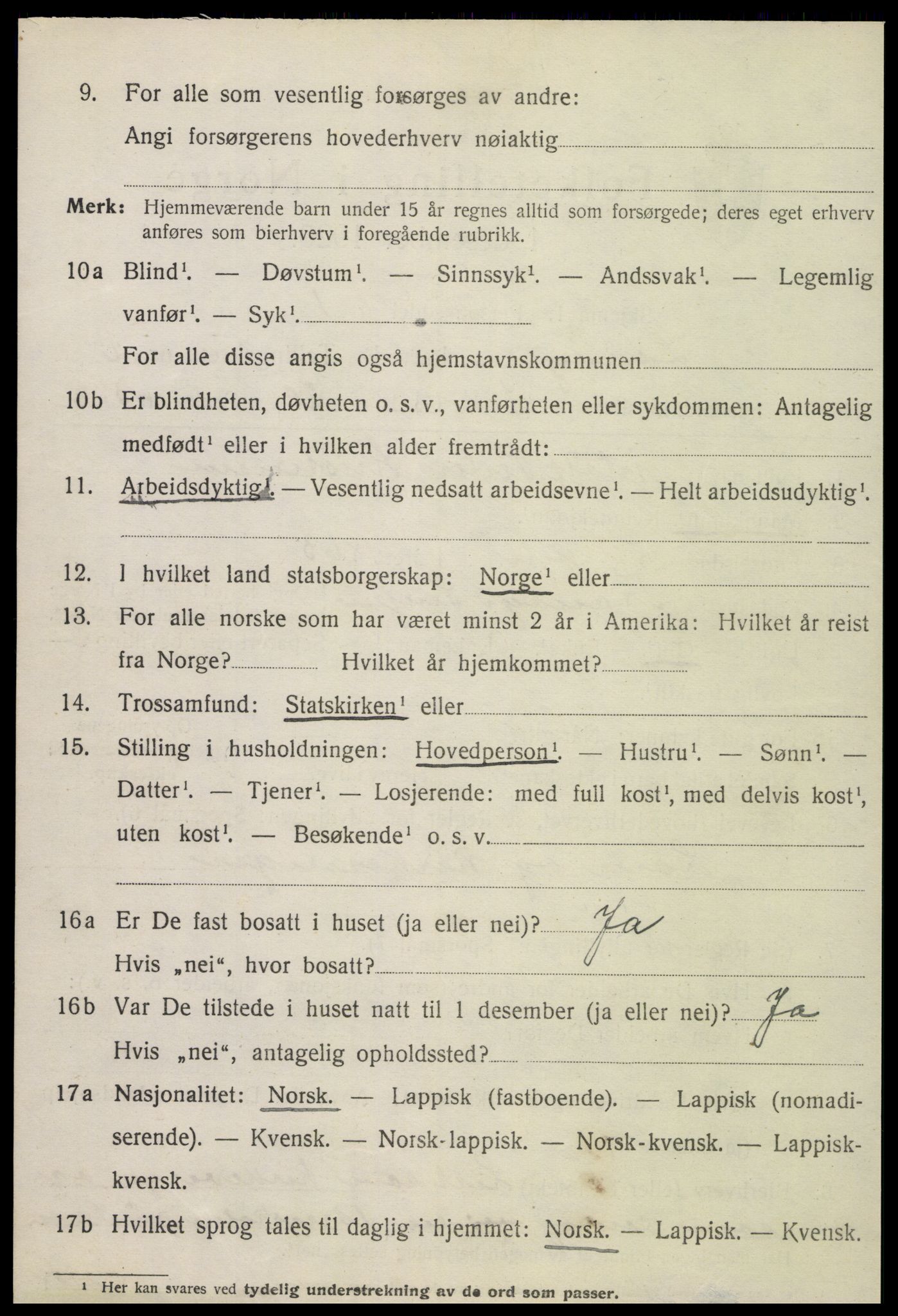 SAT, 1920 census for Lurøy, 1920, p. 3074