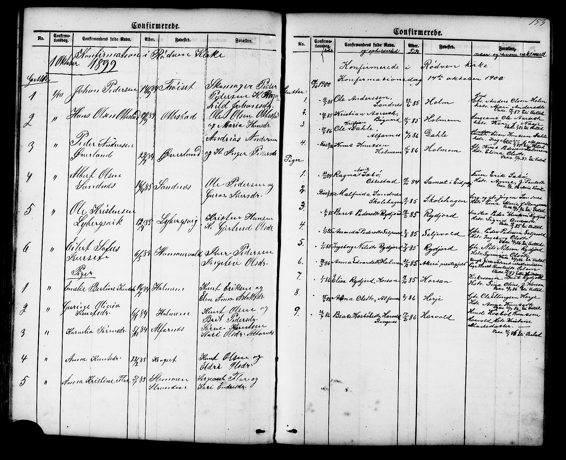 Ministerialprotokoller, klokkerbøker og fødselsregistre - Møre og Romsdal, AV/SAT-A-1454/548/L0614: Parish register (copy) no. 548C02, 1867-1917, p. 153