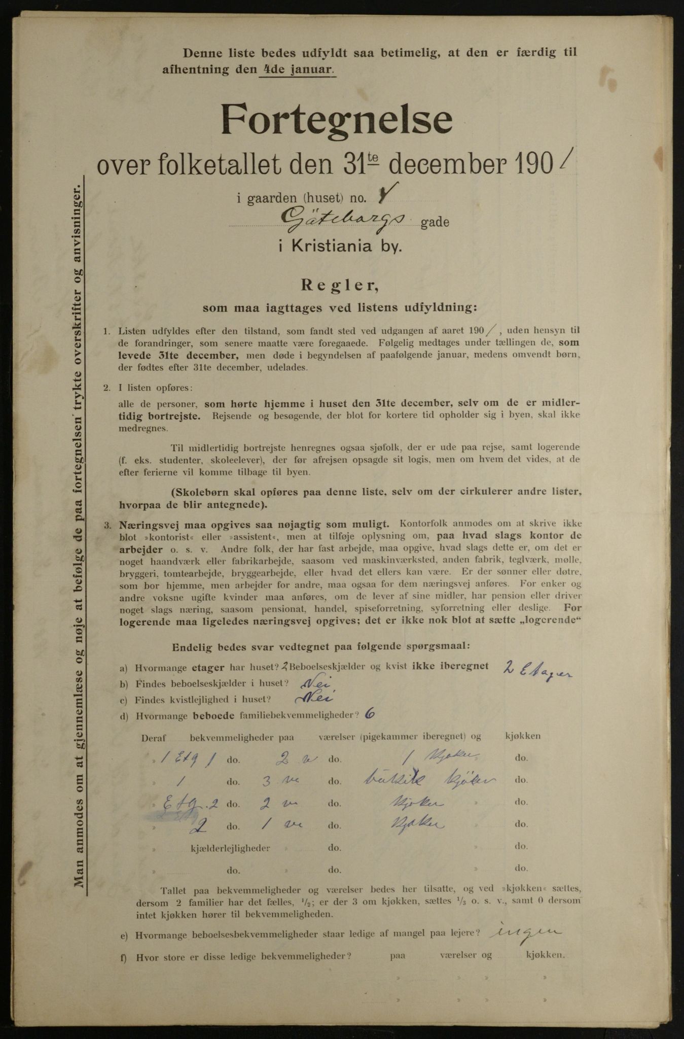 OBA, Municipal Census 1901 for Kristiania, 1901, p. 5311