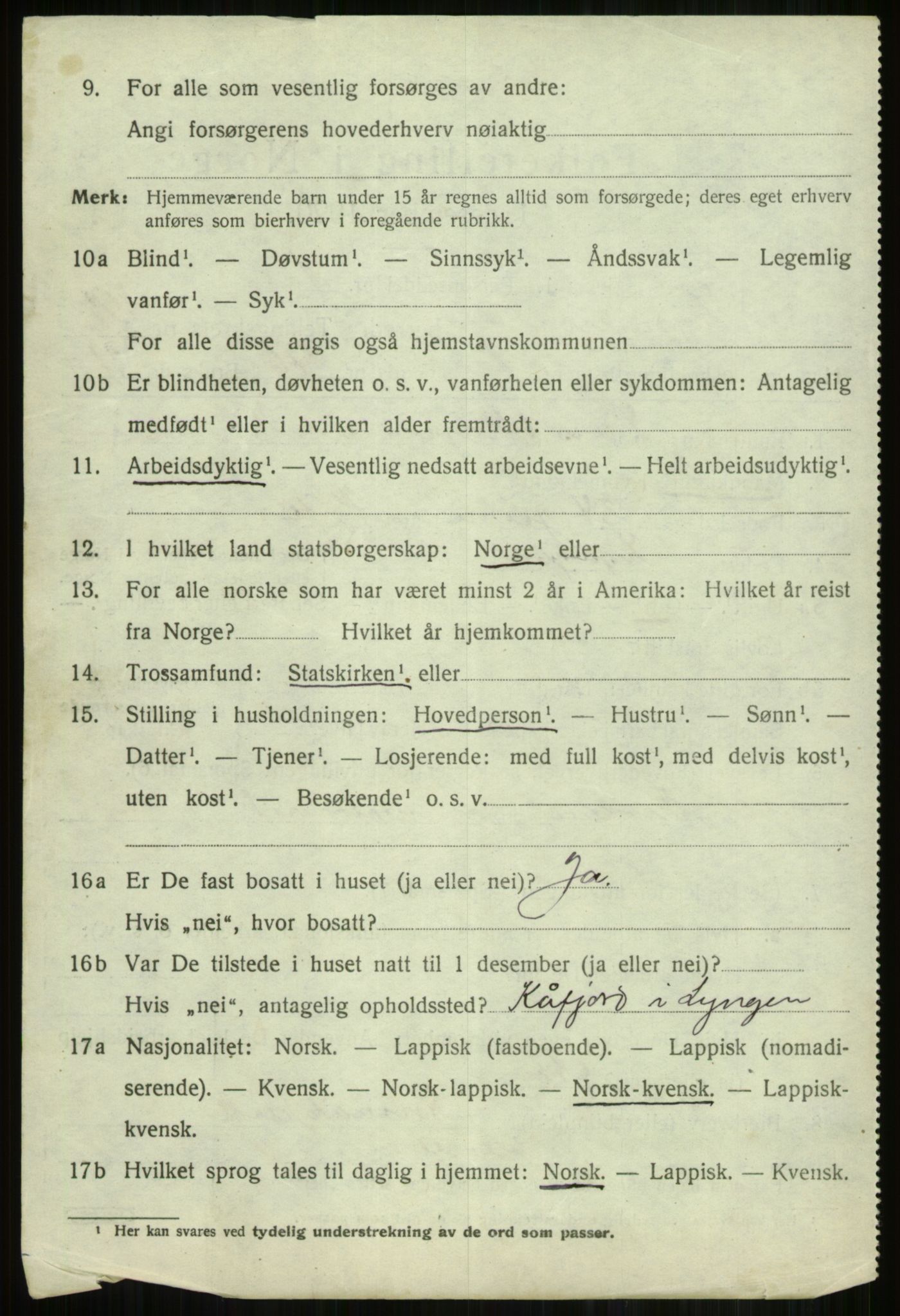 SATØ, 1920 census for Lyngen, 1920, p. 13264