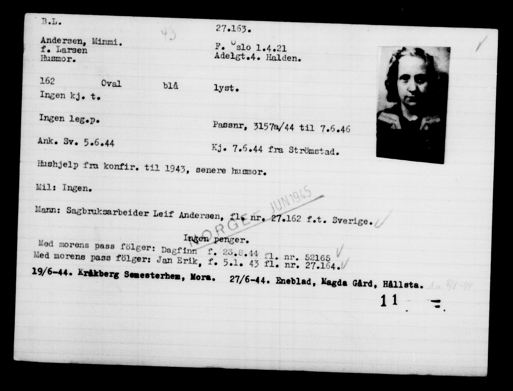 Den Kgl. Norske Legasjons Flyktningskontor, AV/RA-S-6753/V/Va/L0011: Kjesäterkartoteket.  Flyktningenr. 25300-28349, 1940-1945, p. 1966