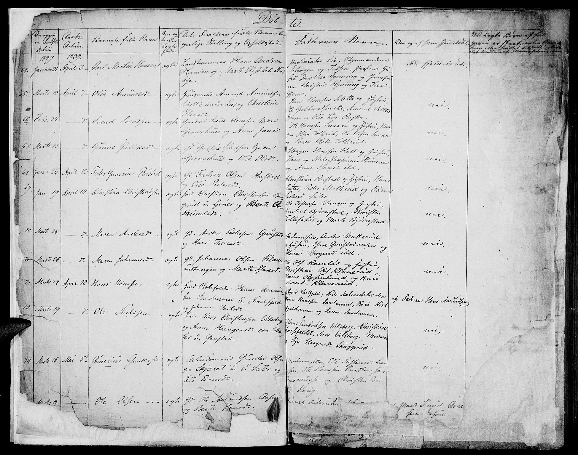 Vinger prestekontor, SAH/PREST-024/H/Ha/Haa/L0008: Parish register (official) no. 8, 1839-1847, p. 3
