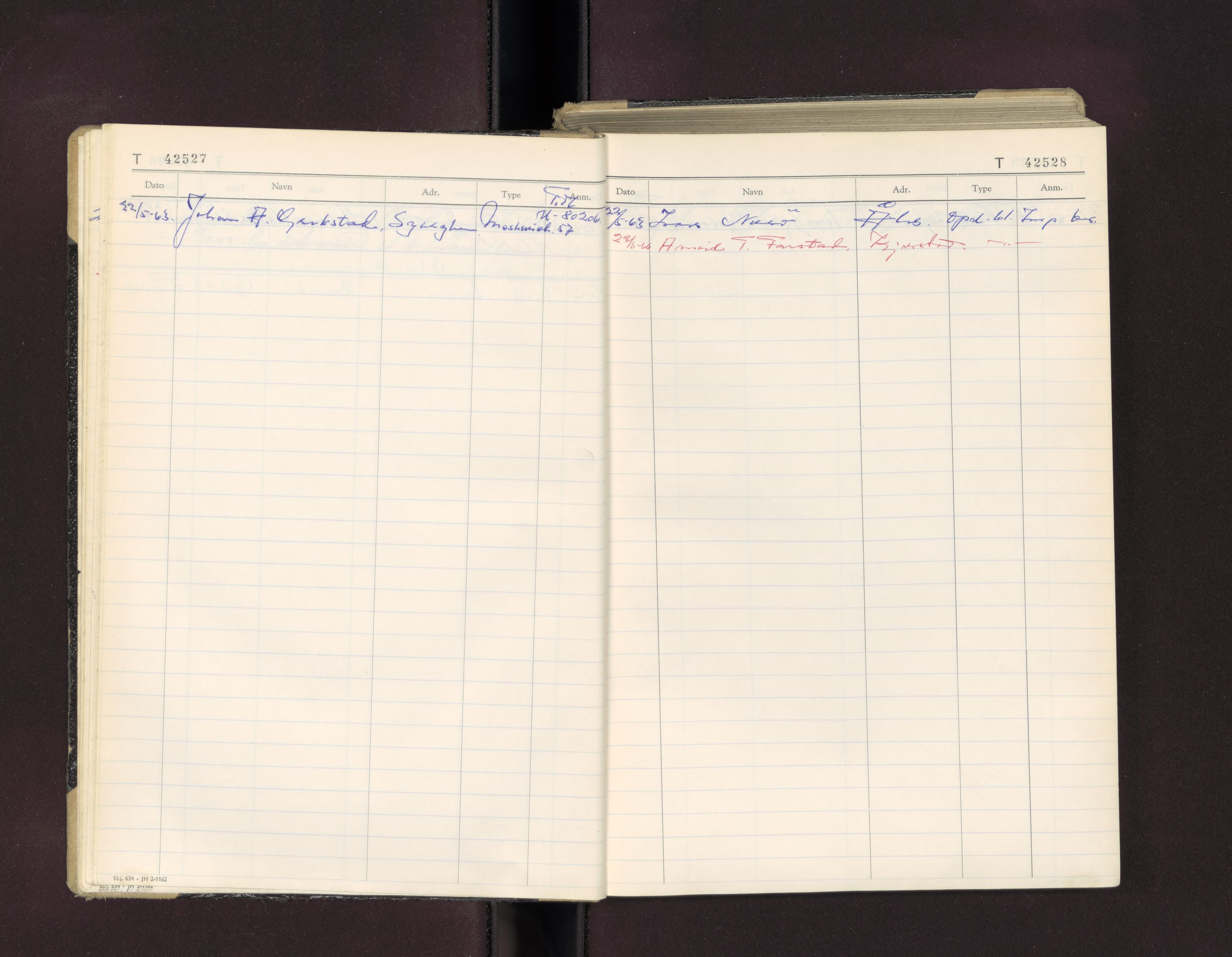 Møre og Romsdal vegkontor - Ålesund trafikkstasjon, AV/SAT-A-4099/F/Fc/L0038: Bilregister; T 42500 - T 42999, 1960-1970