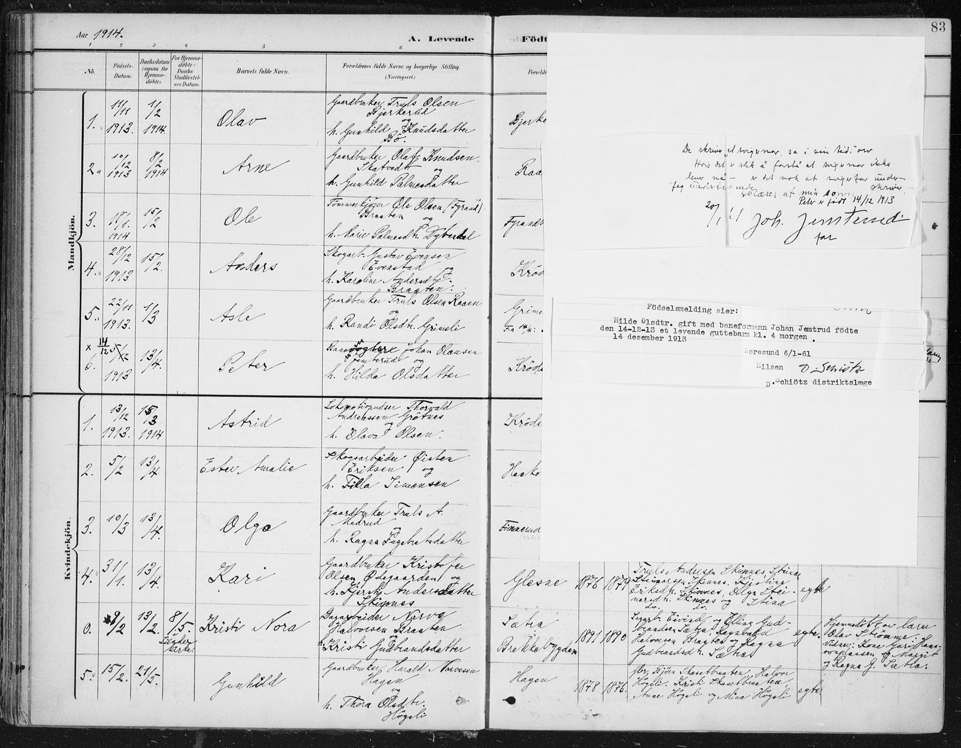 Krødsherad kirkebøker, AV/SAKO-A-19/F/Fa/L0007: Parish register (official) no. 7, 1900-1915, p. 83