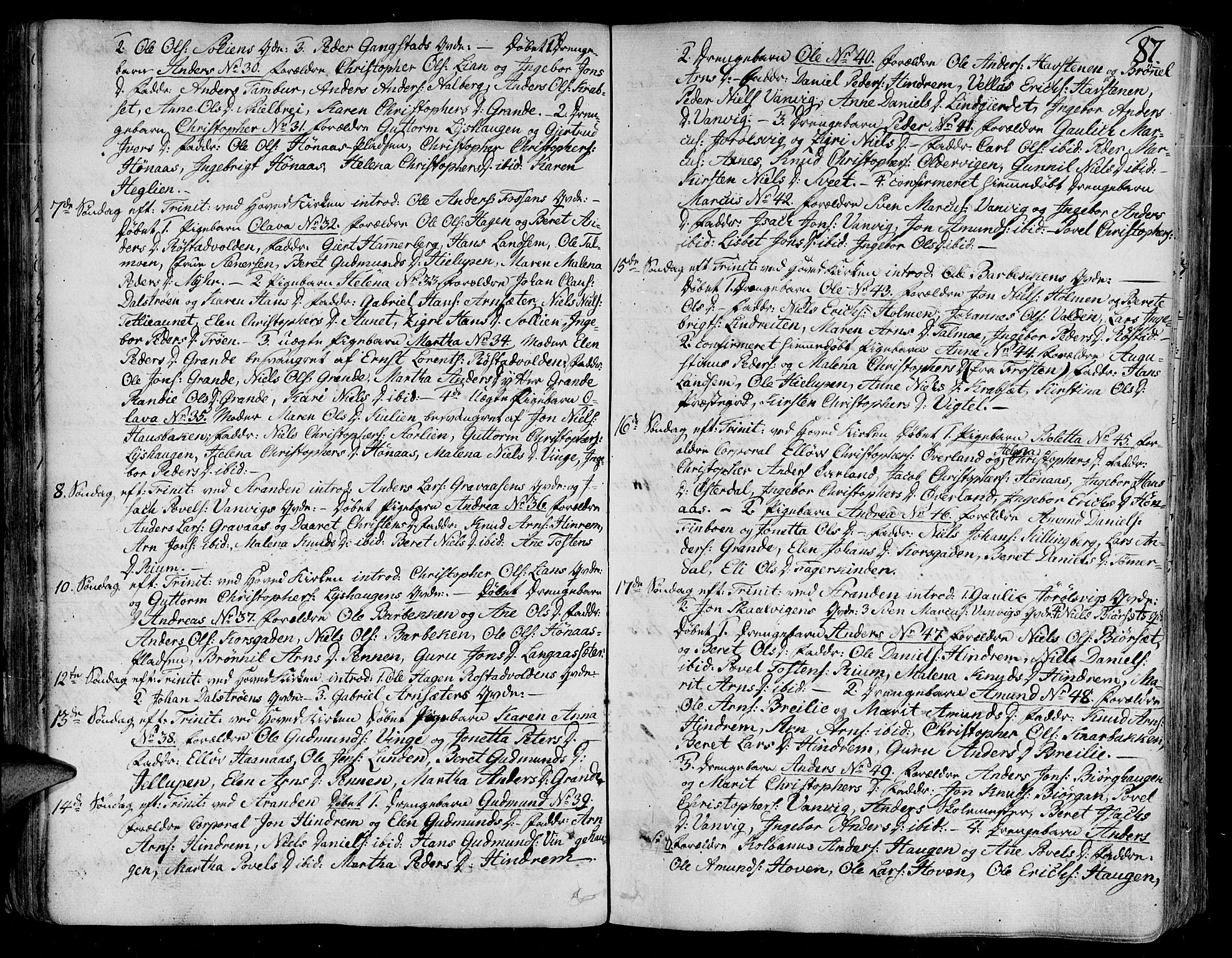 Ministerialprotokoller, klokkerbøker og fødselsregistre - Nord-Trøndelag, AV/SAT-A-1458/701/L0004: Parish register (official) no. 701A04, 1783-1816, p. 87