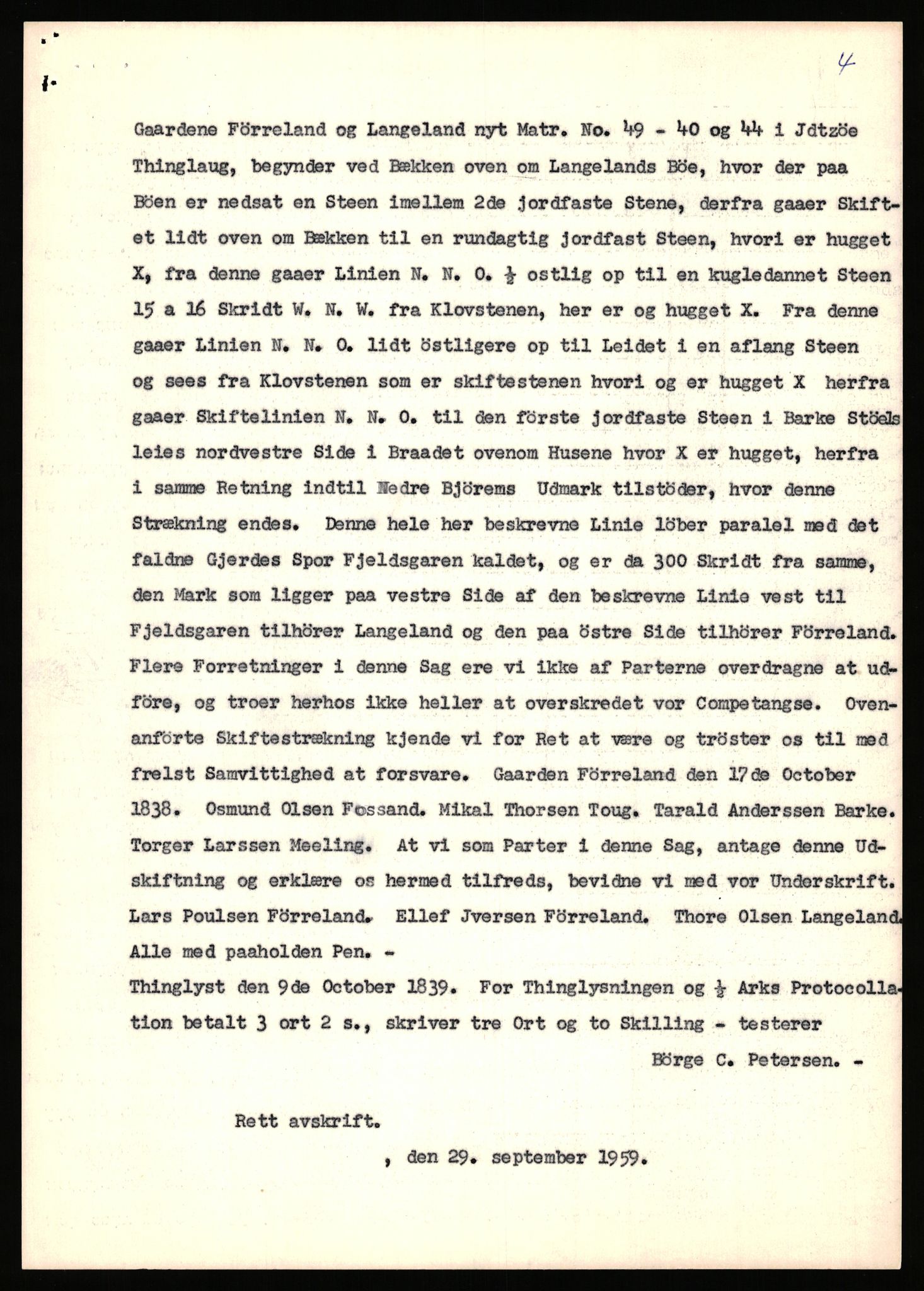 Statsarkivet i Stavanger, AV/SAST-A-101971/03/Y/Yj/L0024: Avskrifter sortert etter gårdsnavn: Fæøen - Garborg, 1750-1930, p. 258