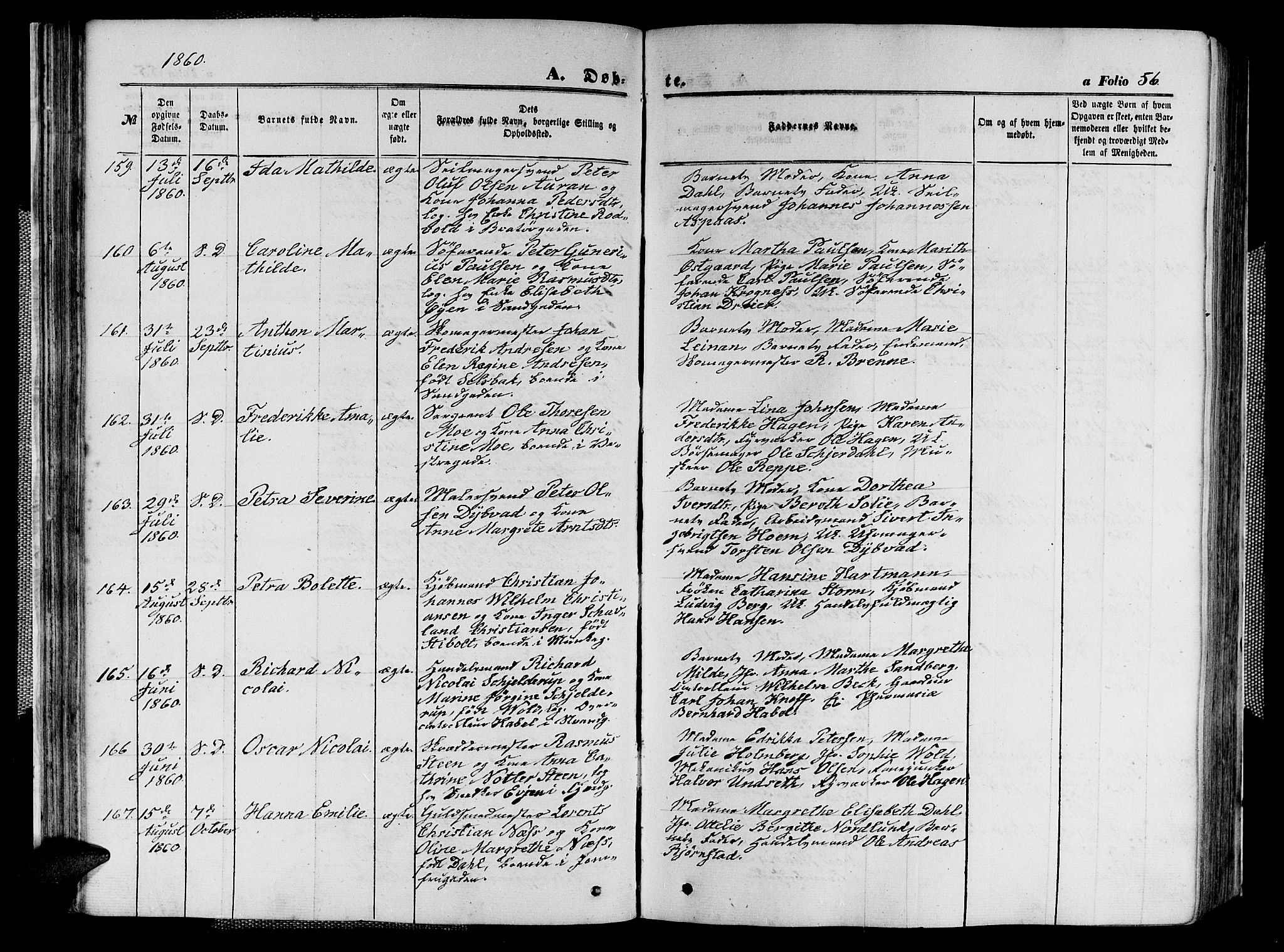 Ministerialprotokoller, klokkerbøker og fødselsregistre - Sør-Trøndelag, AV/SAT-A-1456/602/L0139: Parish register (copy) no. 602C07, 1859-1864, p. 56