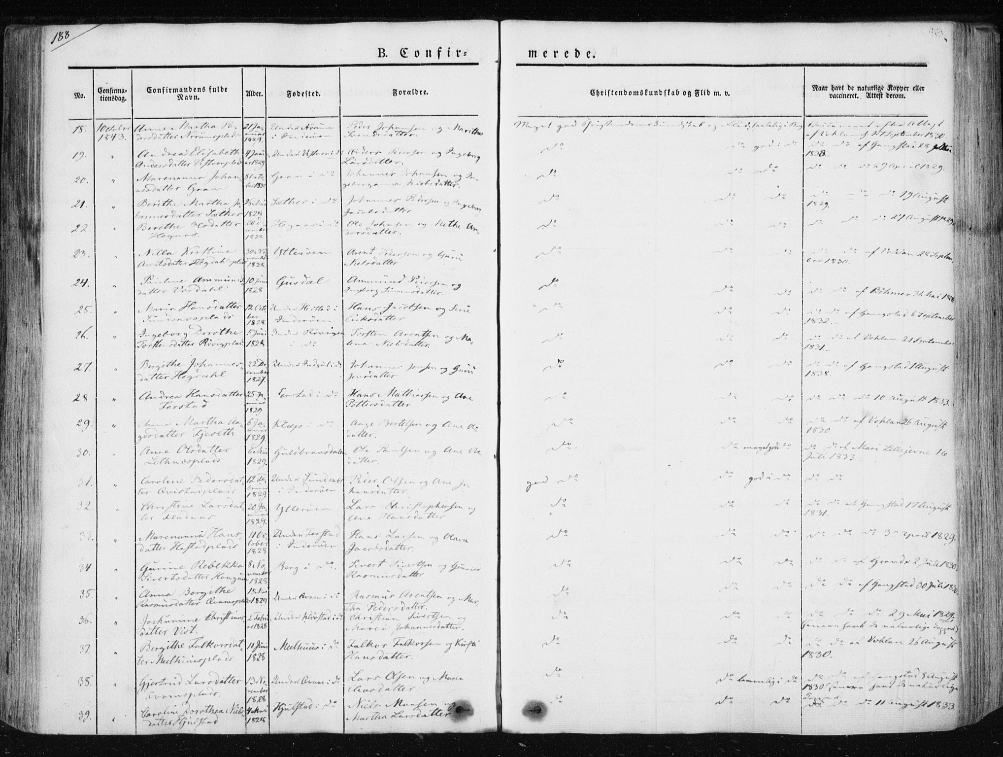 Ministerialprotokoller, klokkerbøker og fødselsregistre - Nord-Trøndelag, AV/SAT-A-1458/730/L0280: Parish register (official) no. 730A07 /1, 1840-1854, p. 188