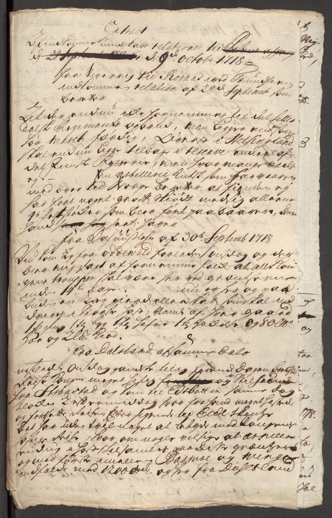 Kommanderende general (KG I) med Det norske krigsdirektorium, AV/RA-EA-5419/E/Eb/L0012: Kunnskap om fienden, kronologisk ordnet, 1718-1719, p. 338