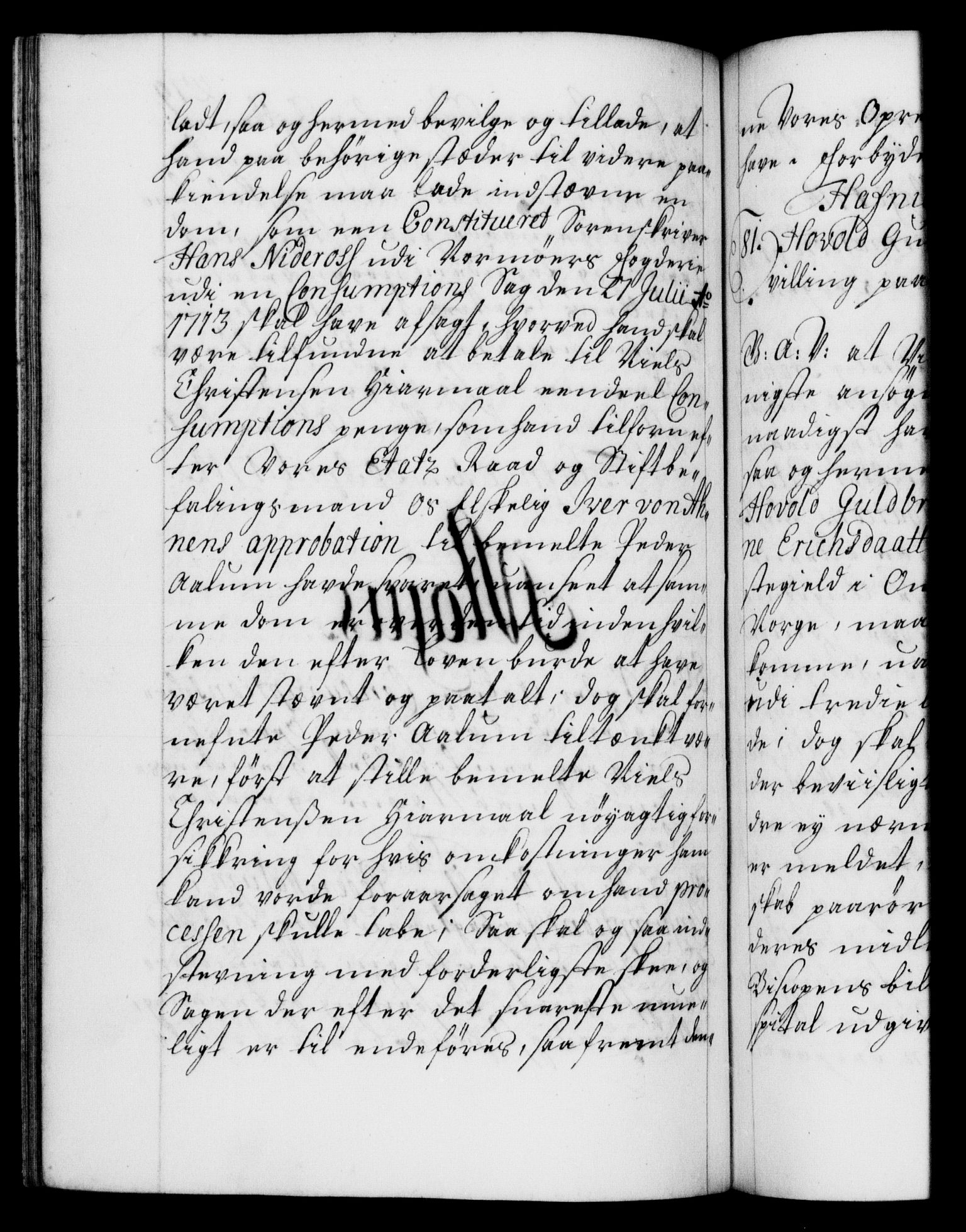 Danske Kanselli 1572-1799, AV/RA-EA-3023/F/Fc/Fca/Fcaa/L0021: Norske registre, 1712-1715, p. 279b