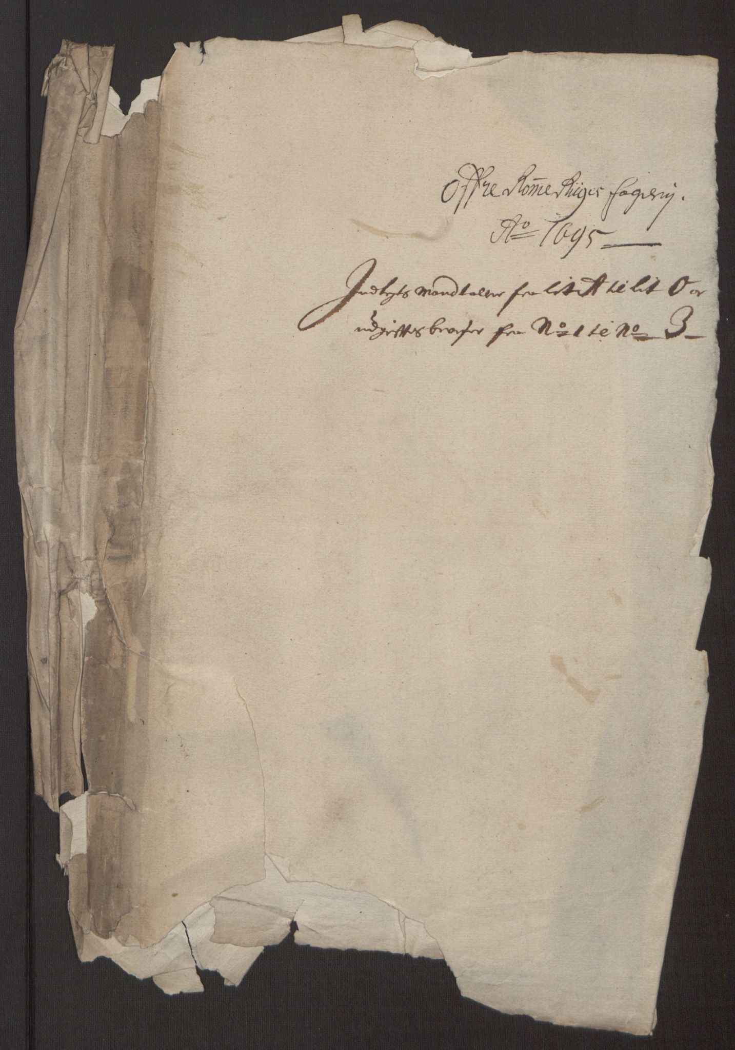 Rentekammeret inntil 1814, Reviderte regnskaper, Fogderegnskap, RA/EA-4092/R12/L0707: Fogderegnskap Øvre Romerike, 1695, p. 257