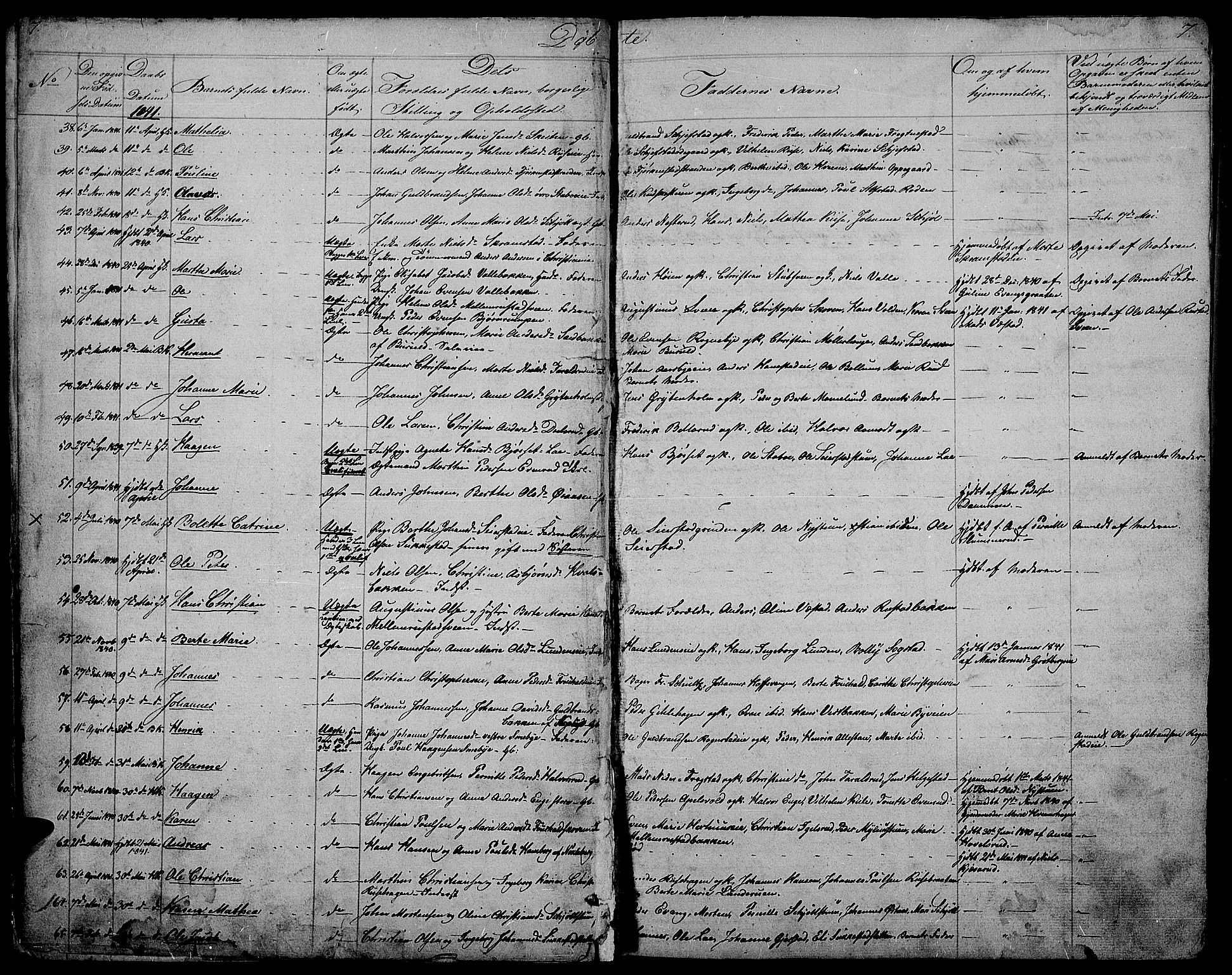 Østre Toten prestekontor, SAH/PREST-104/H/Ha/Hab/L0002: Parish register (copy) no. 2, 1840-1847, p. 7