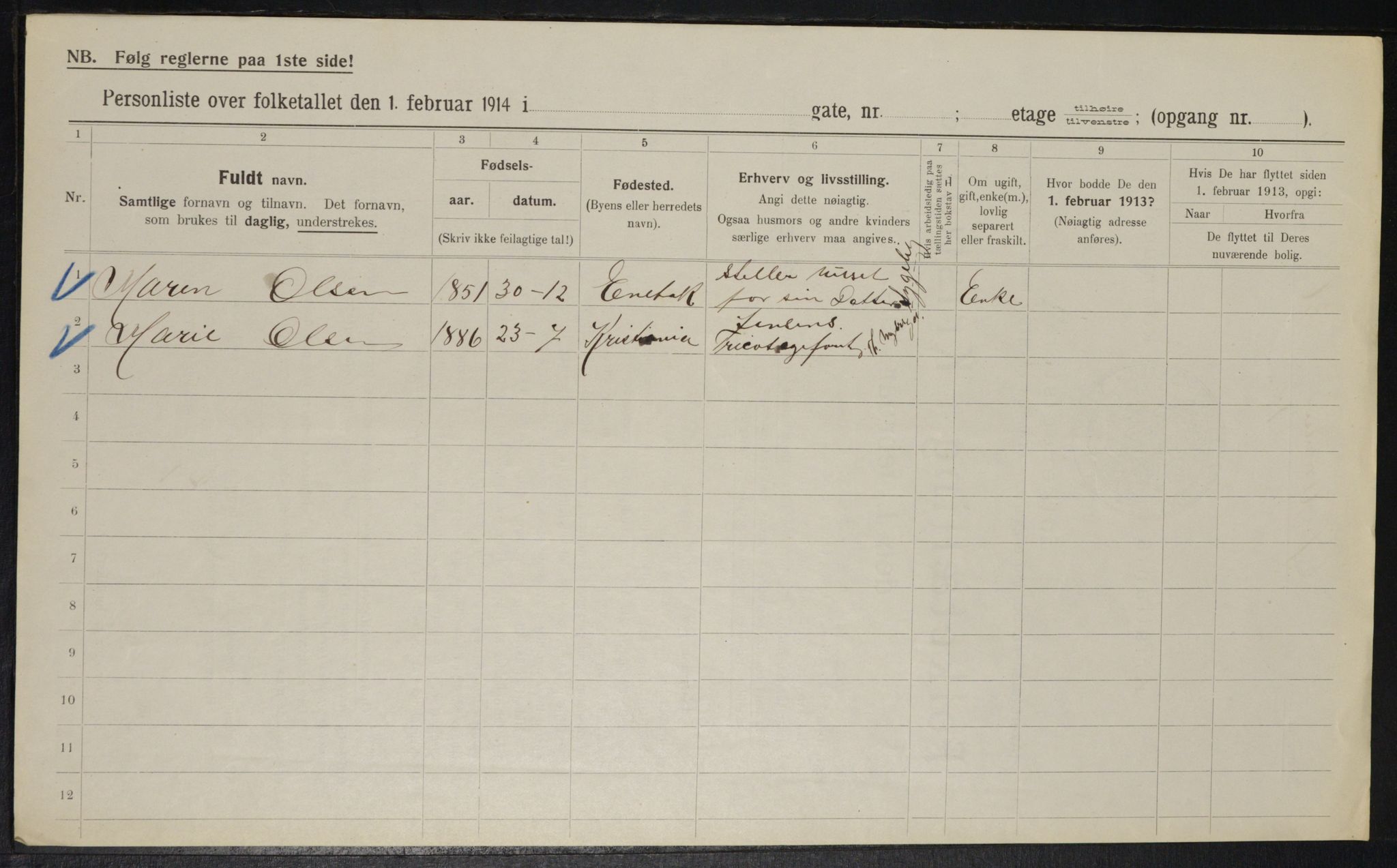 OBA, Municipal Census 1914 for Kristiania, 1914, p. 129918