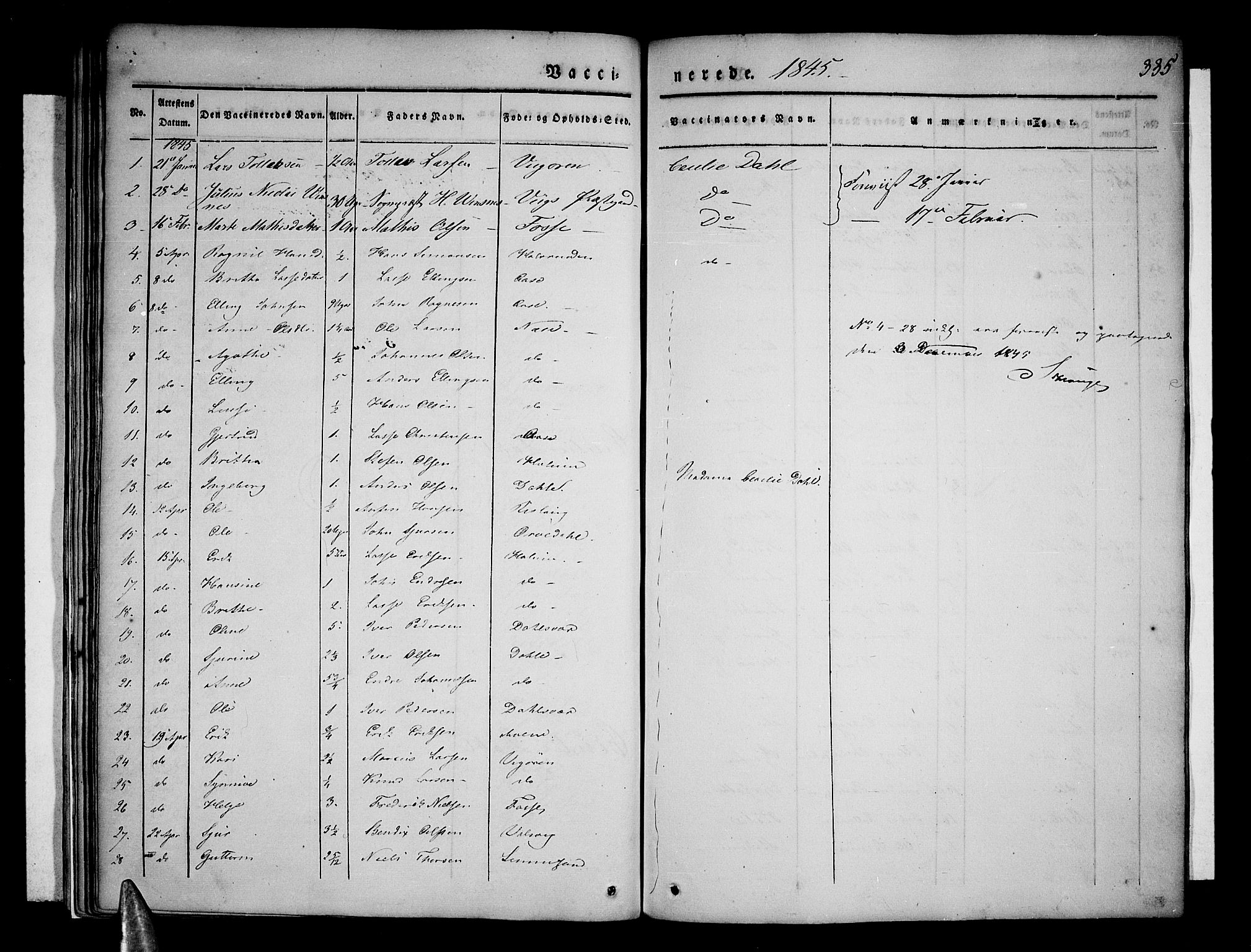 Vik sokneprestembete, AV/SAB-A-81501/H/Haa/Haaa/L0007: Parish register (official) no. A 7, 1831-1845, p. 335