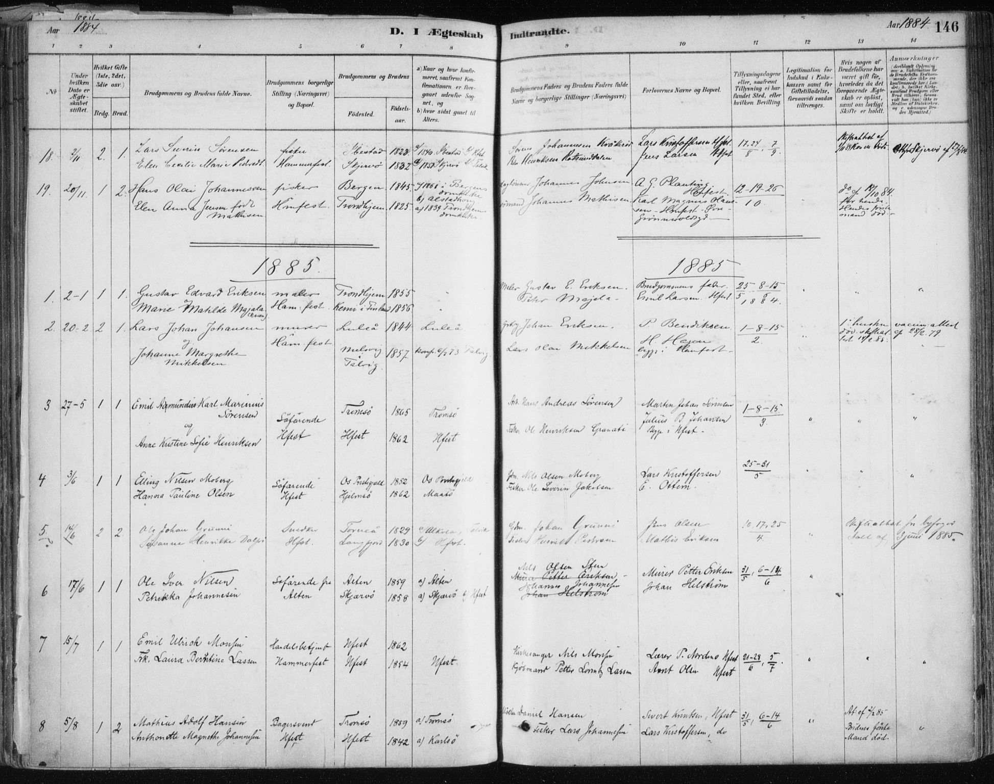 Hammerfest sokneprestkontor, SATØ/S-1347/H/Ha/L0008.kirke: Parish register (official) no. 8, 1878-1889, p. 146