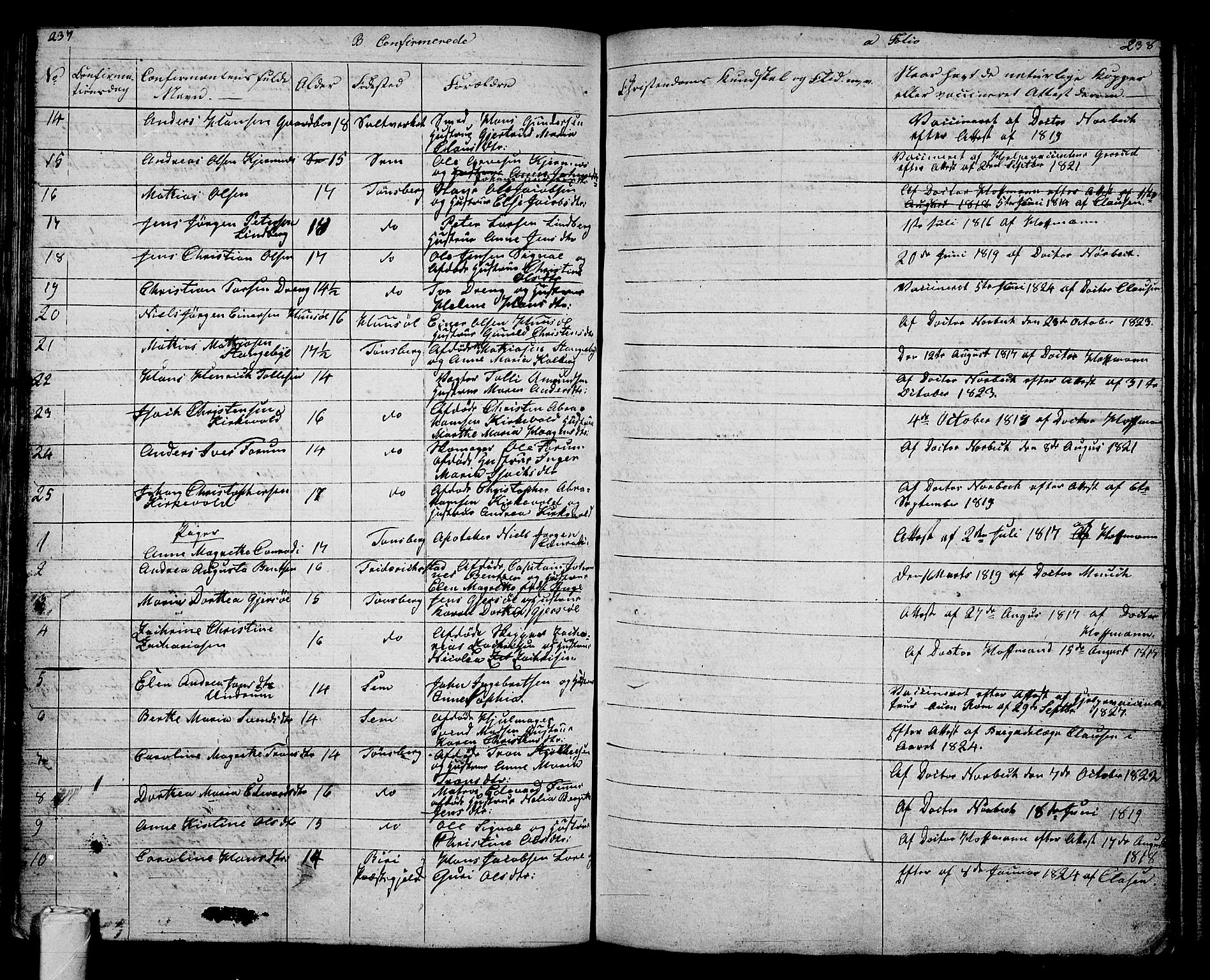 Tønsberg kirkebøker, AV/SAKO-A-330/G/Ga/L0002: Parish register (copy) no. 2, 1827-1854, p. 237-238