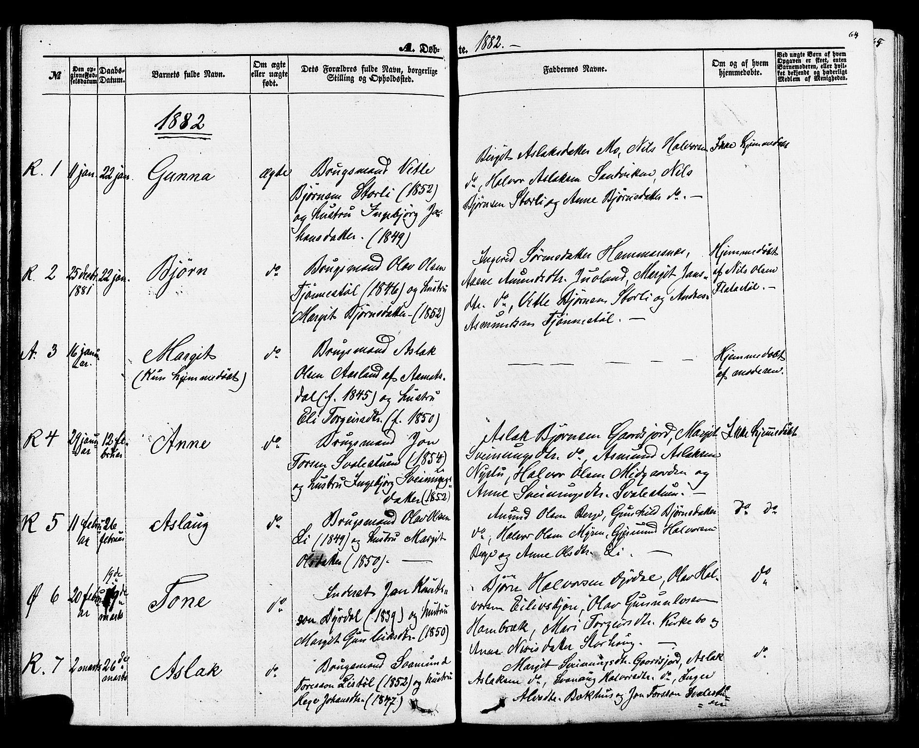 Rauland kirkebøker, SAKO/A-292/F/Fa/L0003: Parish register (official) no. 3, 1859-1886, p. 64