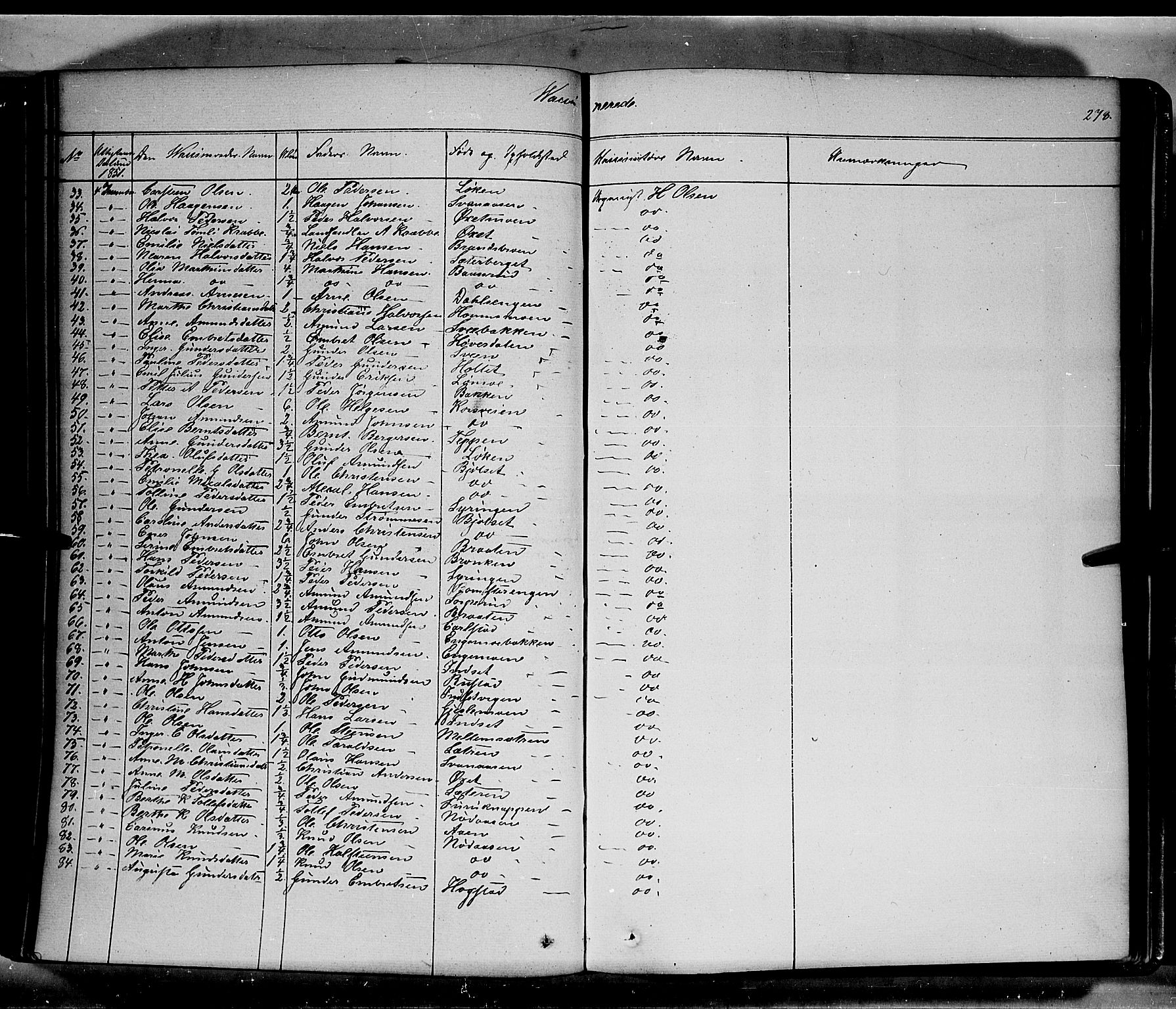 Elverum prestekontor, SAH/PREST-044/H/Ha/Haa/L0009: Parish register (official) no. 9, 1843-1856, p. 278