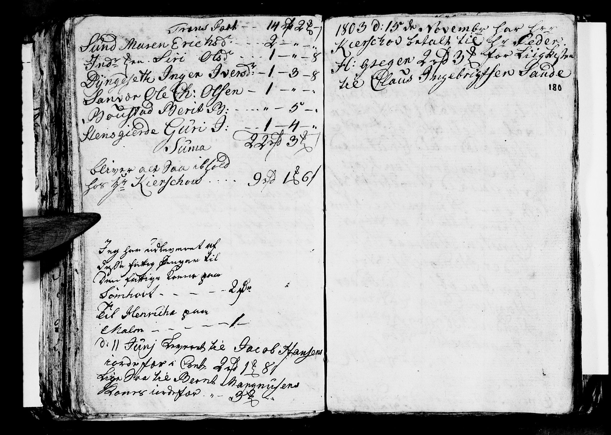 Ministerialprotokoller, klokkerbøker og fødselsregistre - Nordland, AV/SAT-A-1459/812/L0184: Parish register (copy) no. 812C02, 1793-1809, p. 180