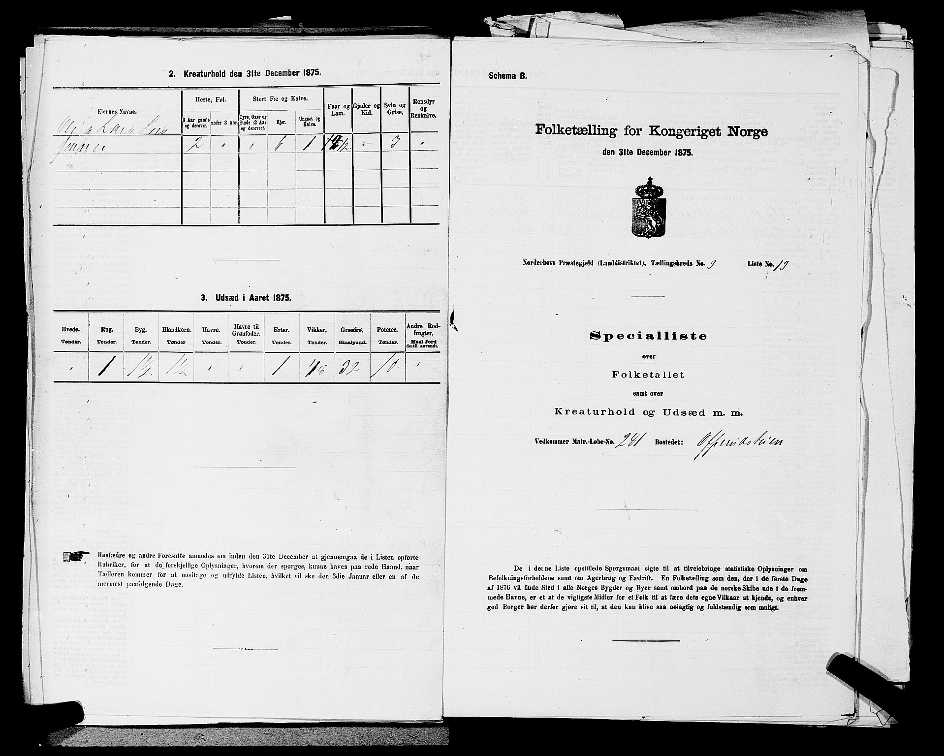 SAKO, 1875 census for 0613L Norderhov/Norderhov, Haug og Lunder, 1875, p. 1856