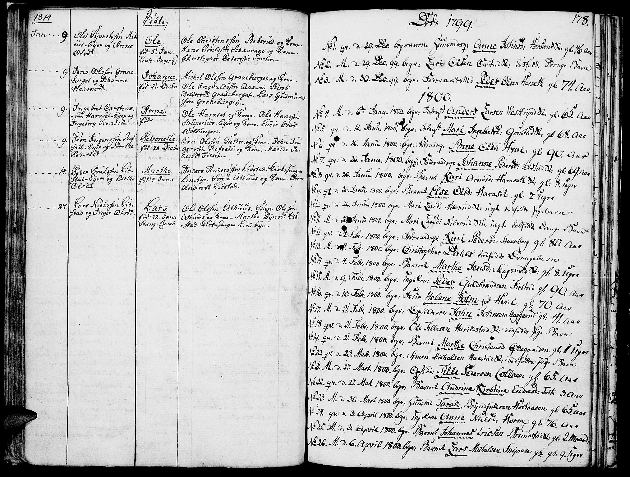 Romedal prestekontor, AV/SAH-PREST-004/K/L0001: Parish register (official) no. 1, 1799-1814, p. 178