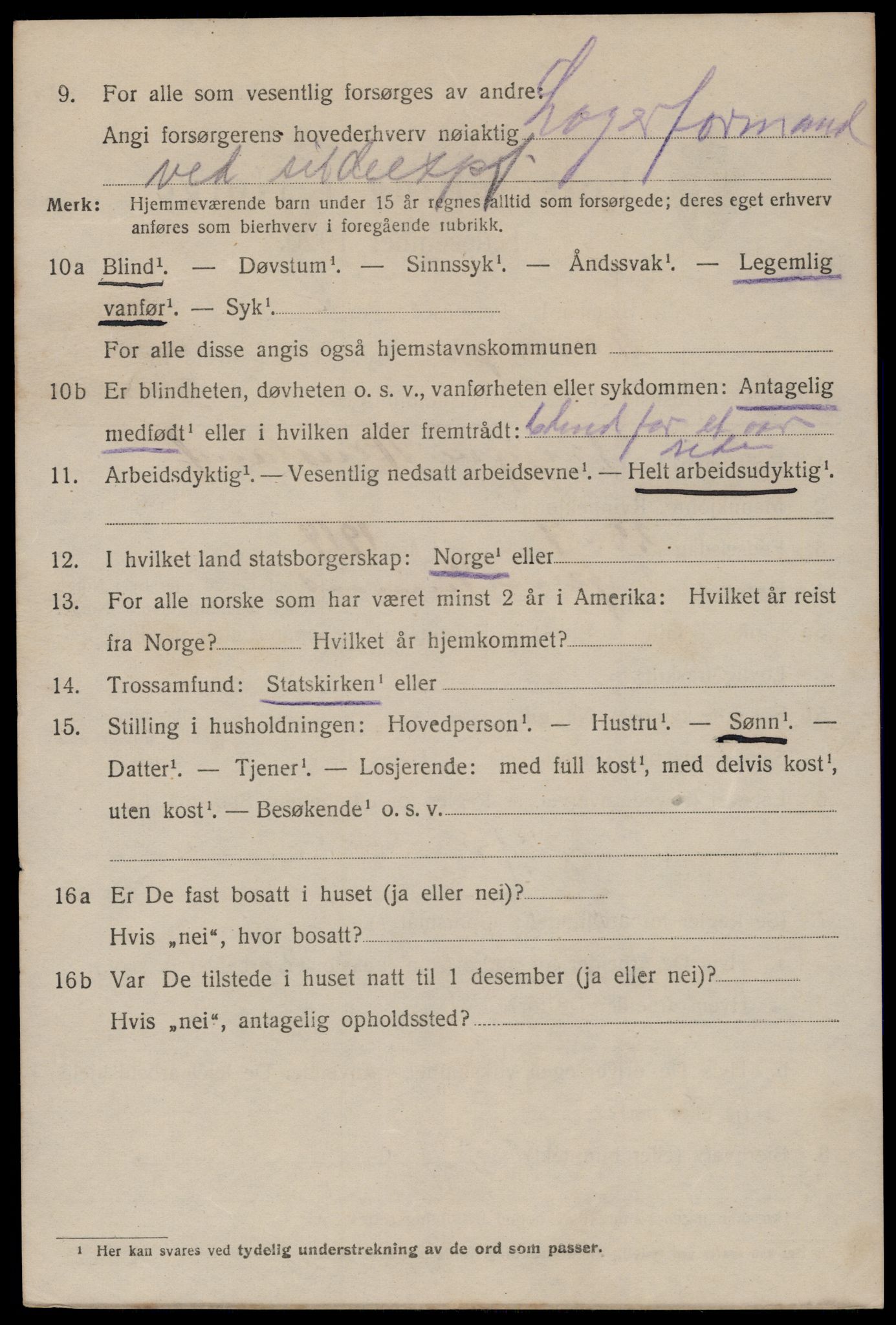 SAST, 1920 census for Stavanger, 1920, p. 122323