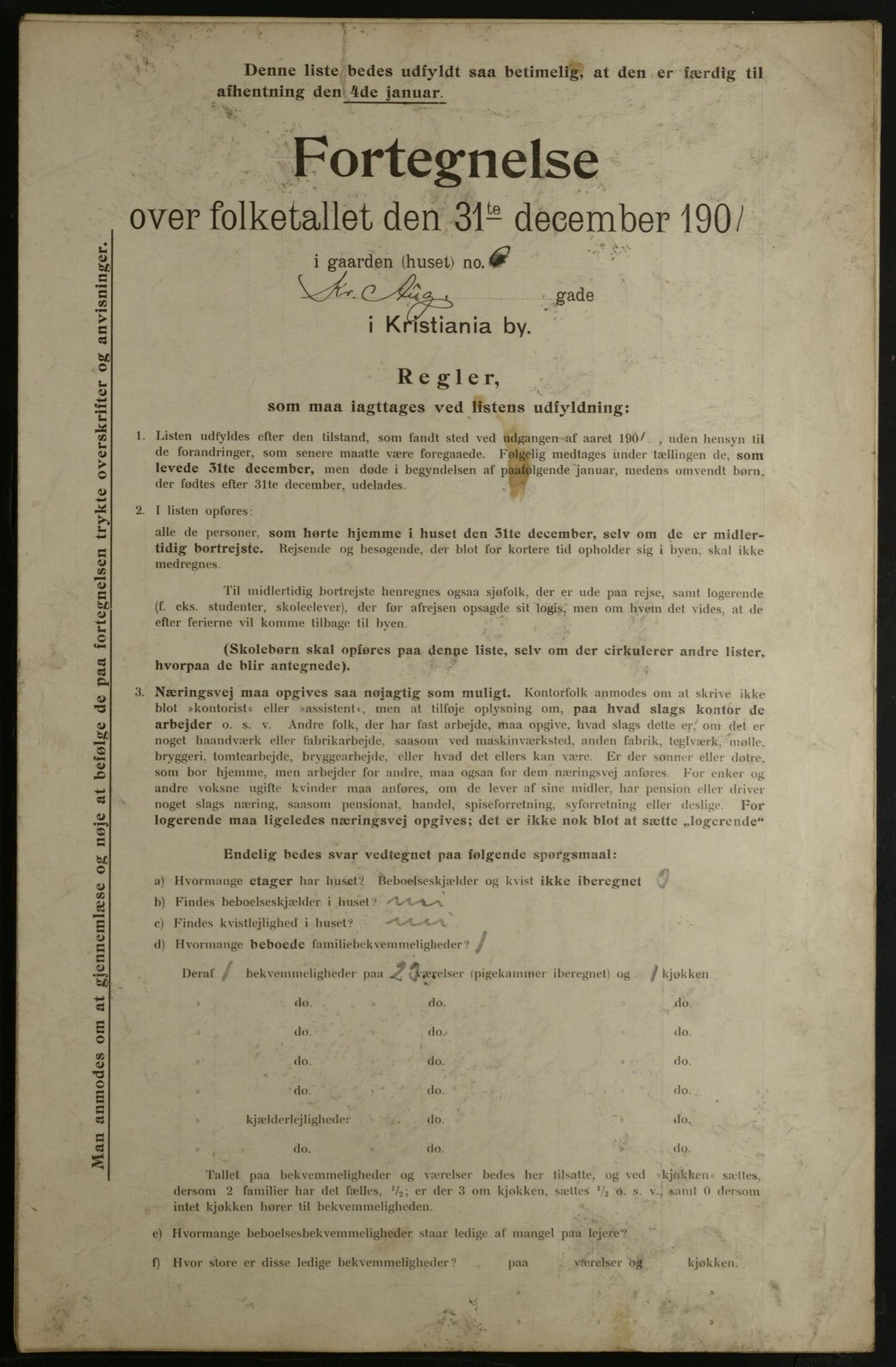 OBA, Municipal Census 1901 for Kristiania, 1901, p. 8294