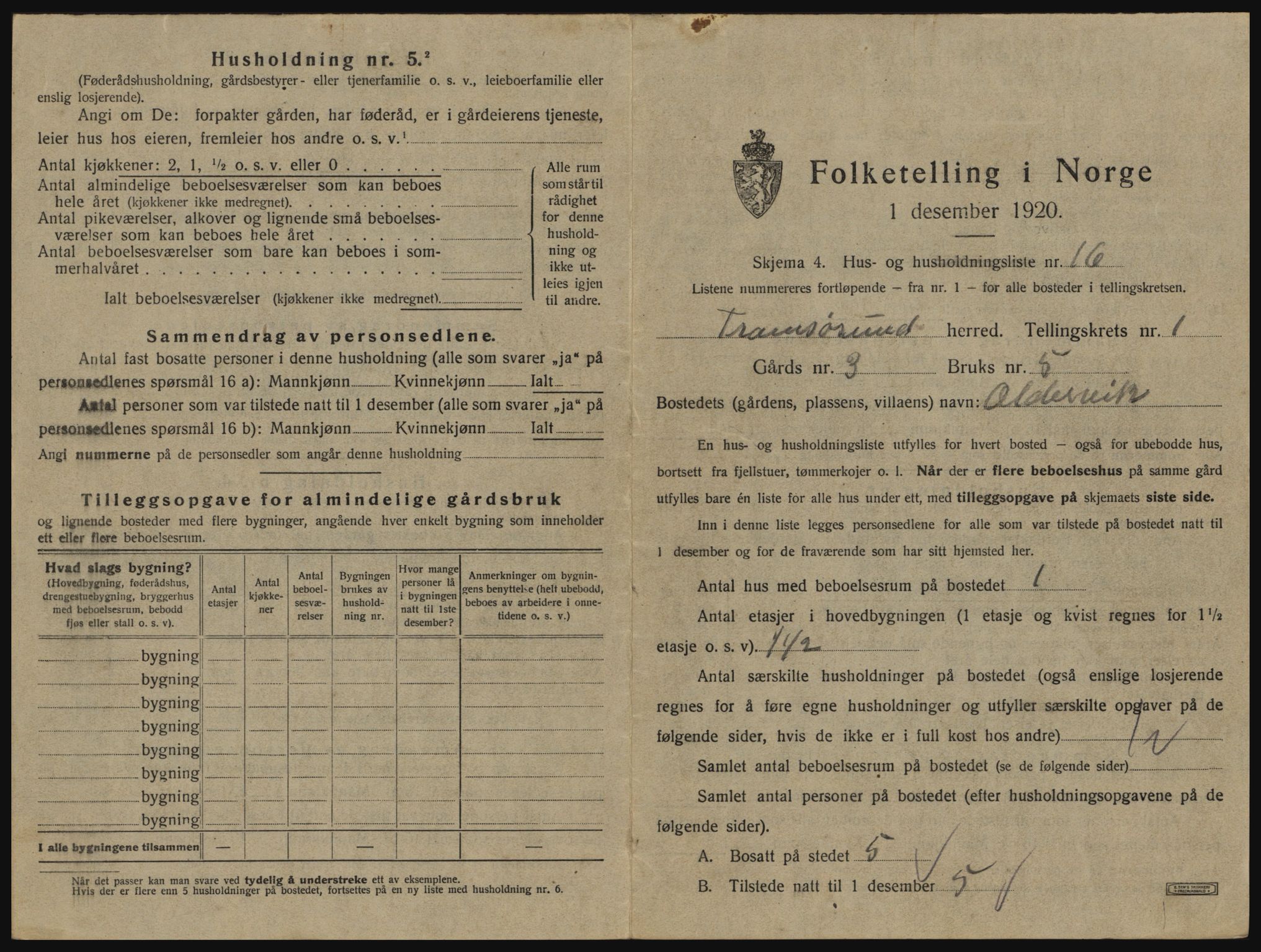 SATØ, 1920 census for Tromsøysund, 1920, p. 134