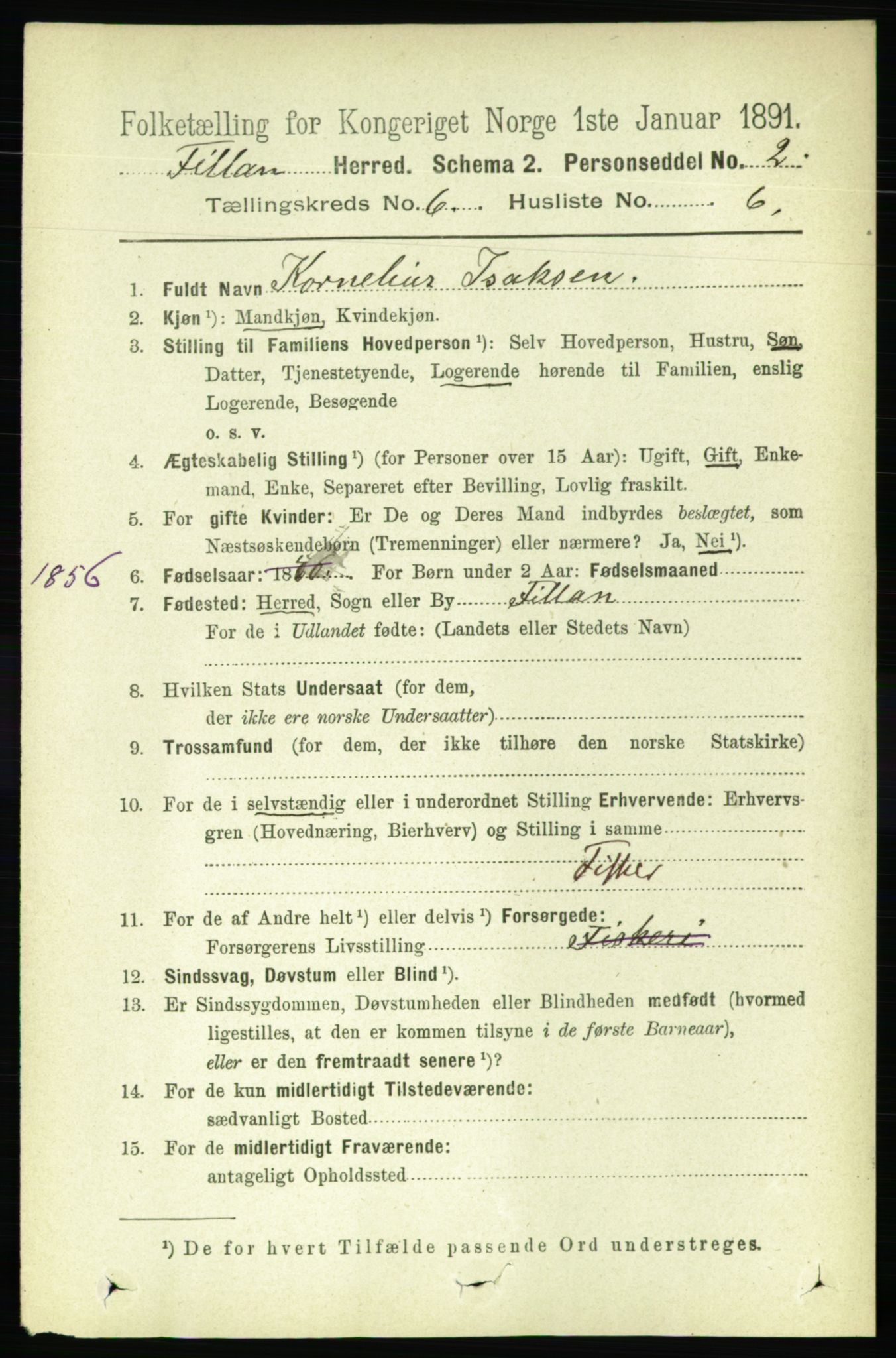 RA, 1891 census for 1616 Fillan, 1891, p. 1299