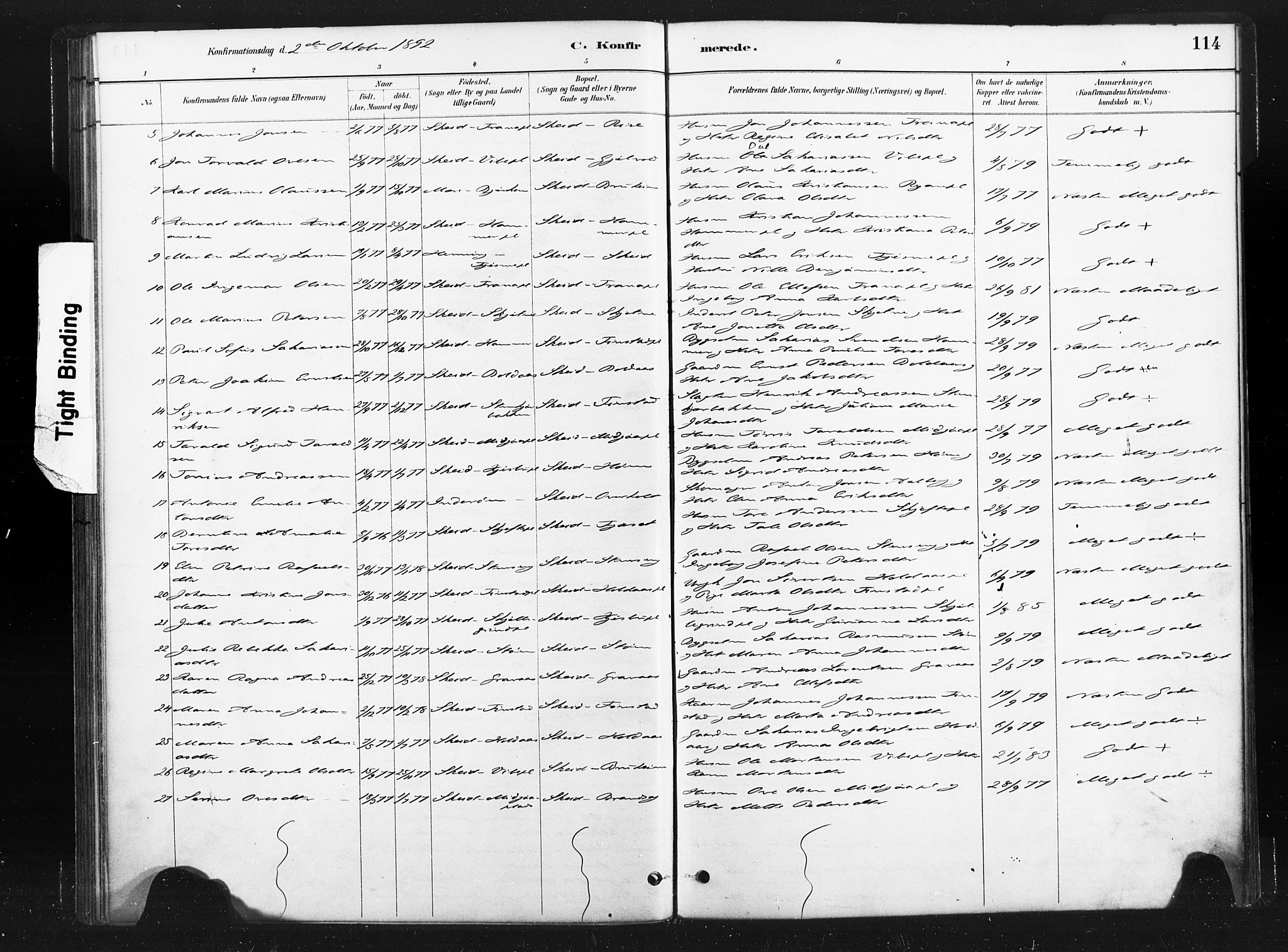Ministerialprotokoller, klokkerbøker og fødselsregistre - Nord-Trøndelag, SAT/A-1458/736/L0361: Parish register (official) no. 736A01, 1884-1906, p. 114