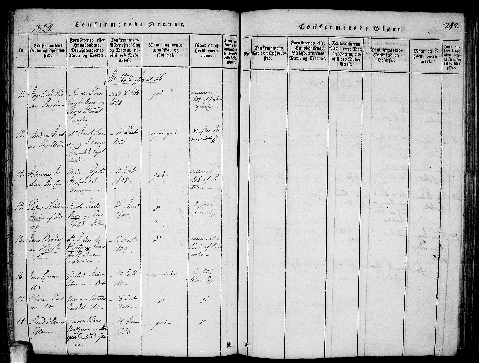 Drøbak prestekontor Kirkebøker, SAO/A-10142a/F/Fa/L0001: Parish register (official) no. I 1, 1816-1842, p. 242