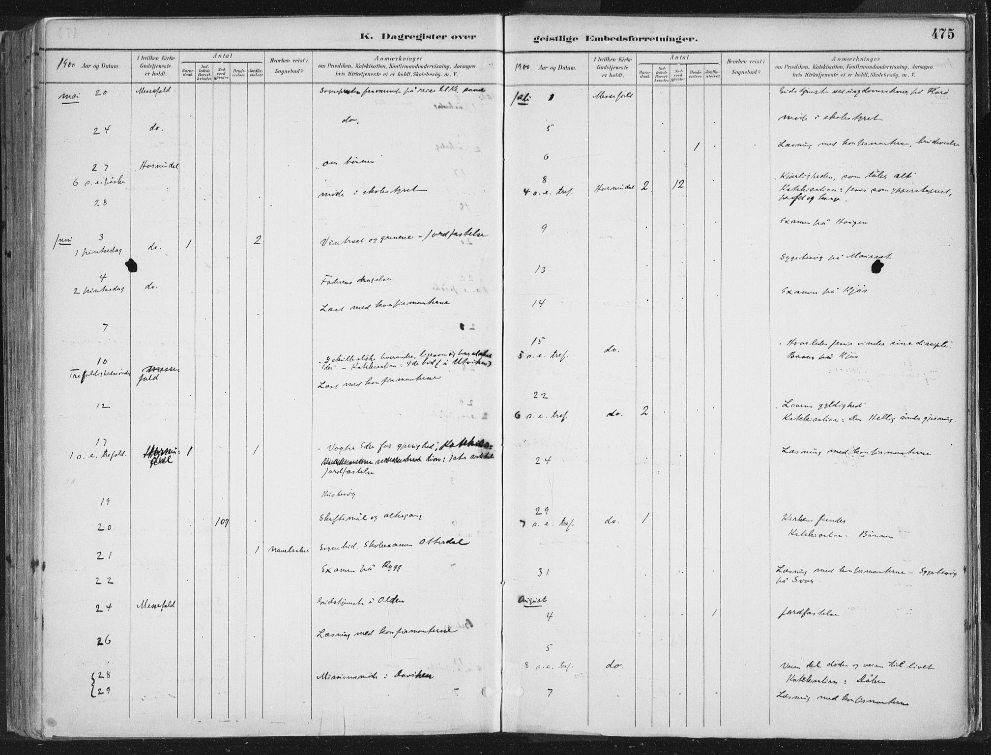 Hornindal sokneprestembete, AV/SAB-A-82401/H/Haa/Haaa/L0003/0002: Parish register (official) no. A 3B, 1885-1917, p. 475