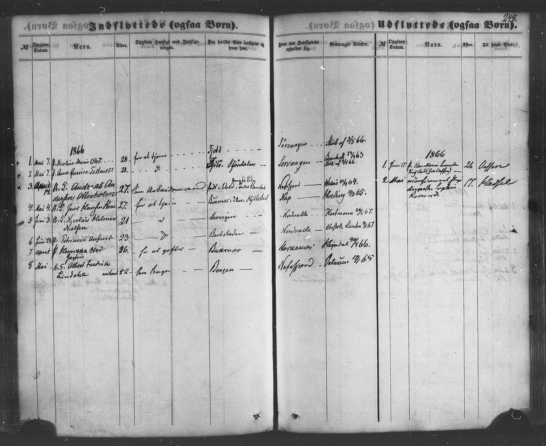 Ministerialprotokoller, klokkerbøker og fødselsregistre - Nordland, AV/SAT-A-1459/885/L1203: Parish register (official) no. 885A04, 1859-1877, p. 248