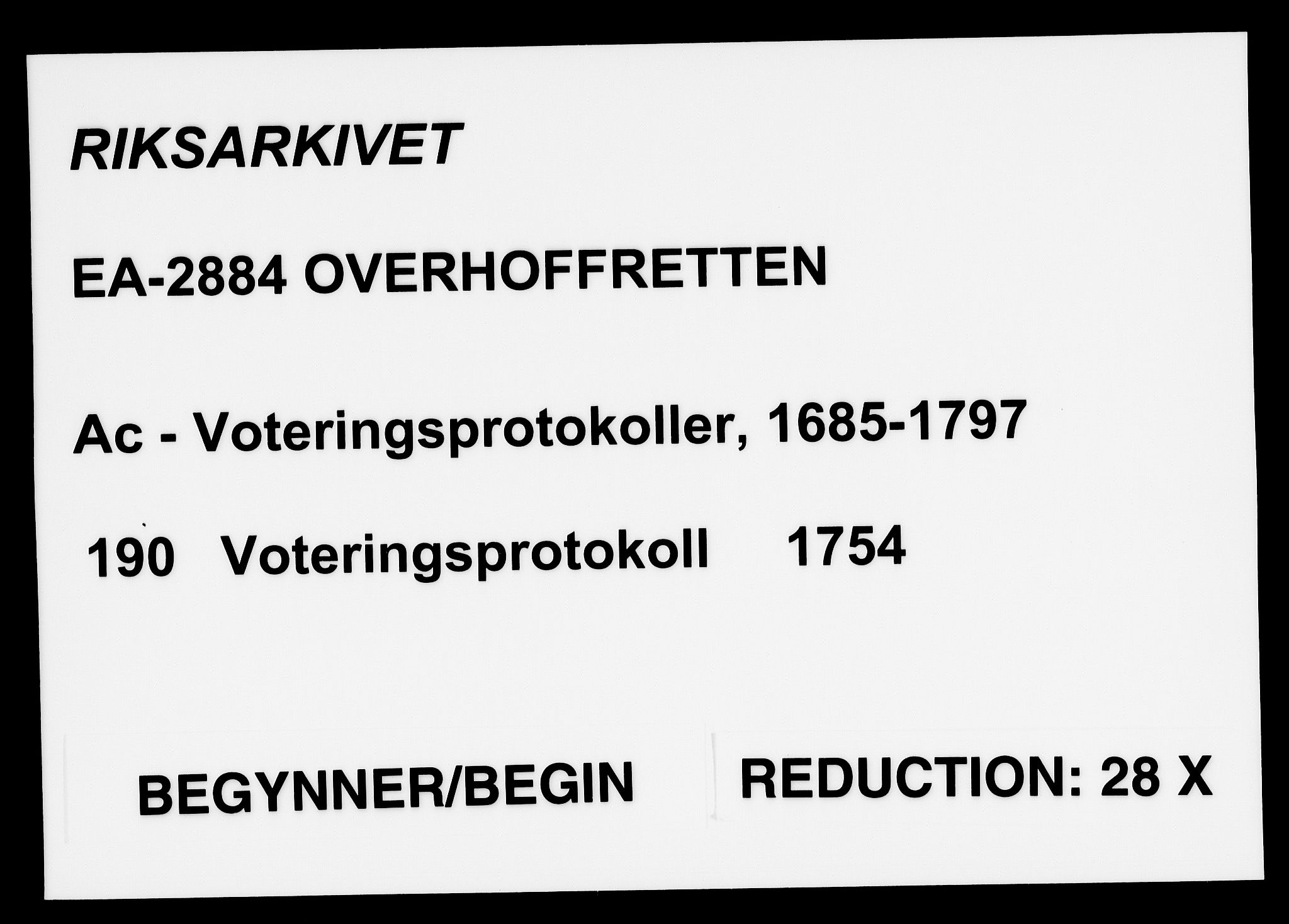 Overhoffretten 1667-1797, AV/RA-EA-2884/Ac/L0190: Voteringsprotokoll, 1754