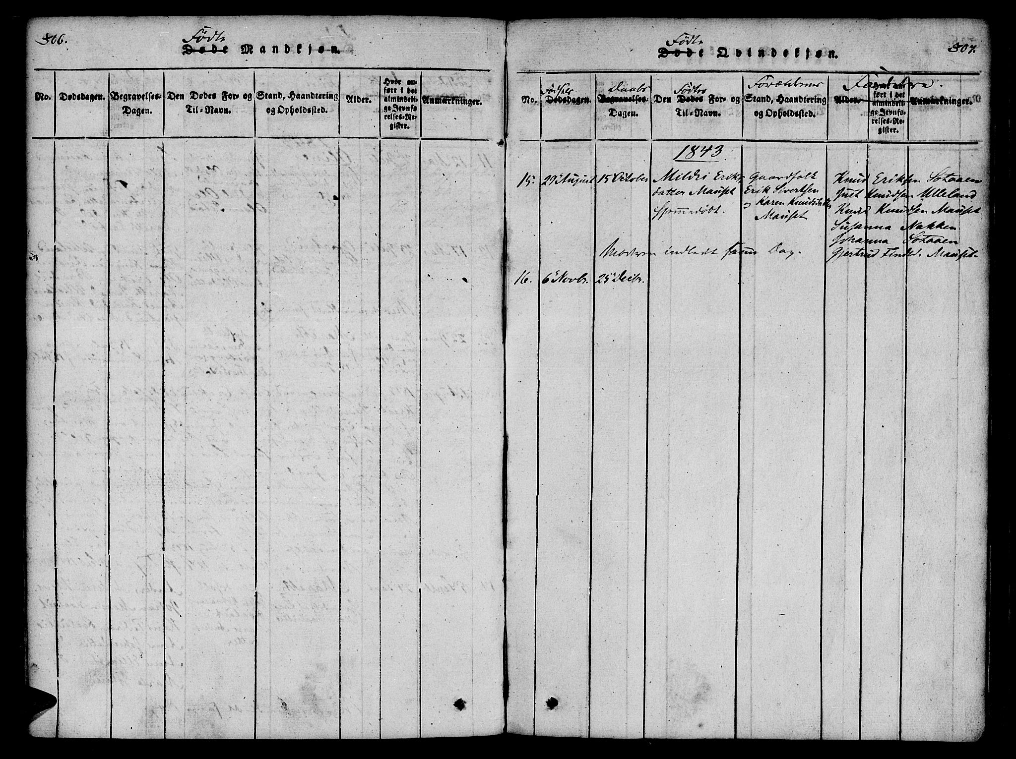 Ministerialprotokoller, klokkerbøker og fødselsregistre - Møre og Romsdal, AV/SAT-A-1454/557/L0679: Parish register (official) no. 557A01, 1818-1843, p. 306-307