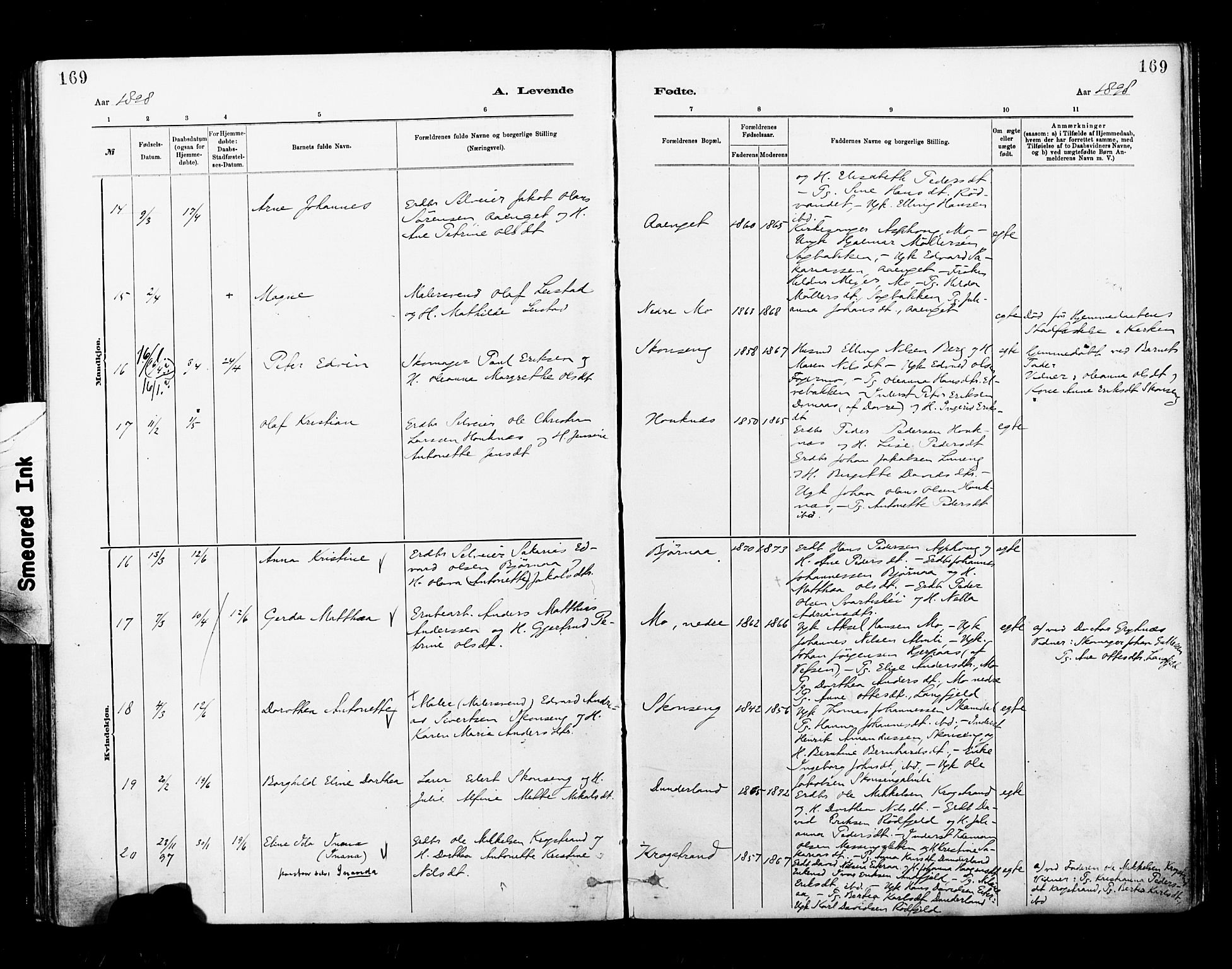 Ministerialprotokoller, klokkerbøker og fødselsregistre - Nordland, AV/SAT-A-1459/827/L0400: Parish register (official) no. 827A12, 1883-1903, p. 169