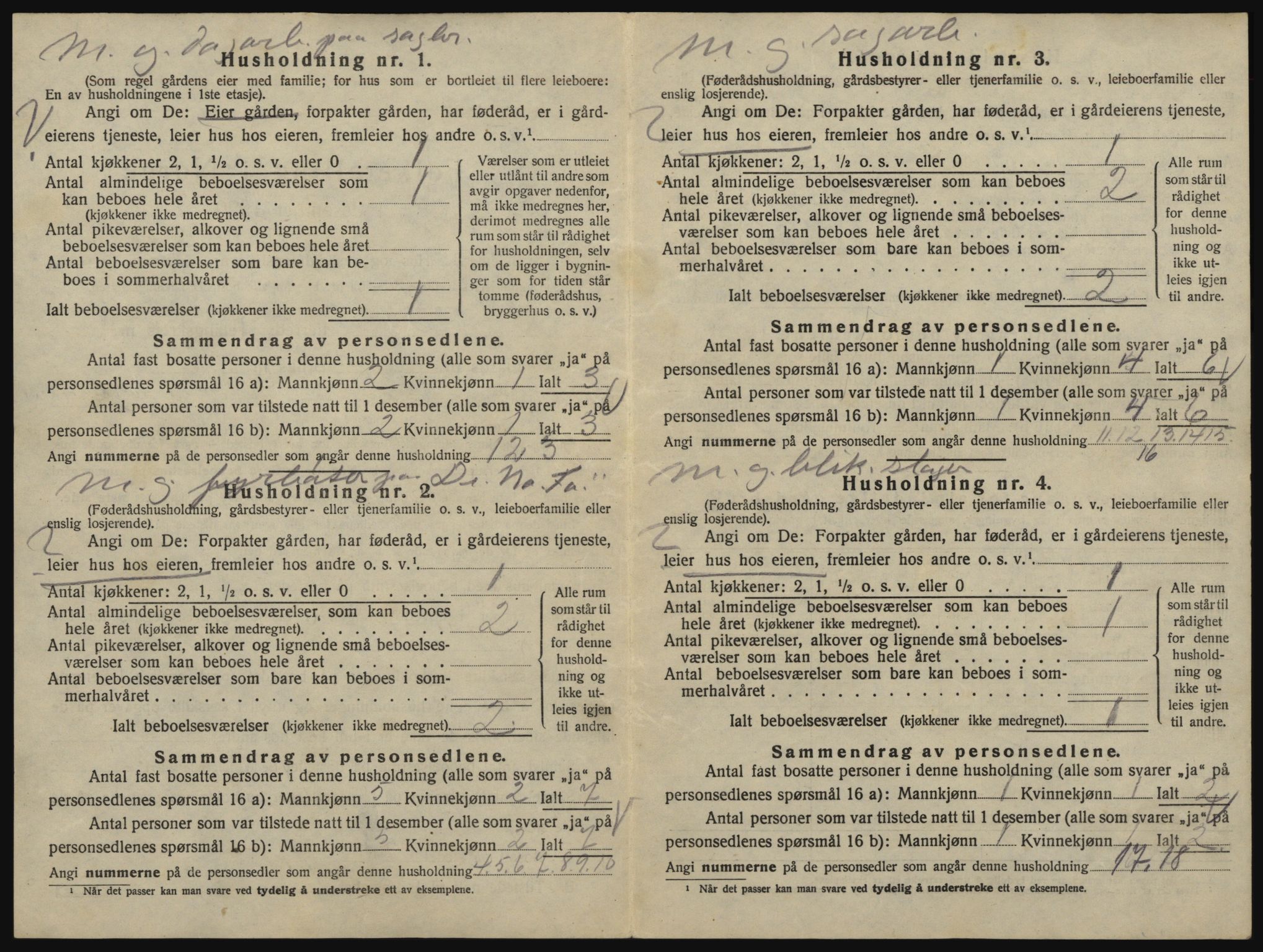 SAO, 1920 census for Glemmen, 1920, p. 158