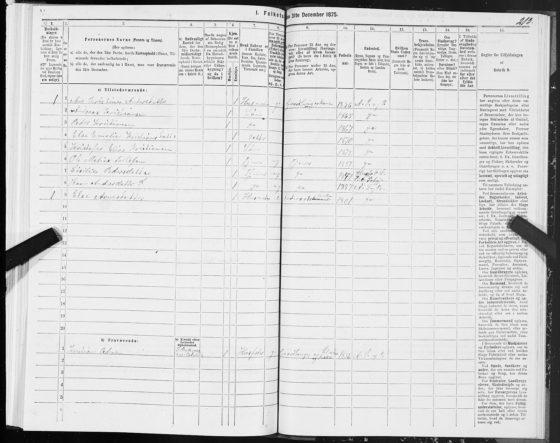 SAT, 1875 census for 1545P Aukra, 1875, p. 2213