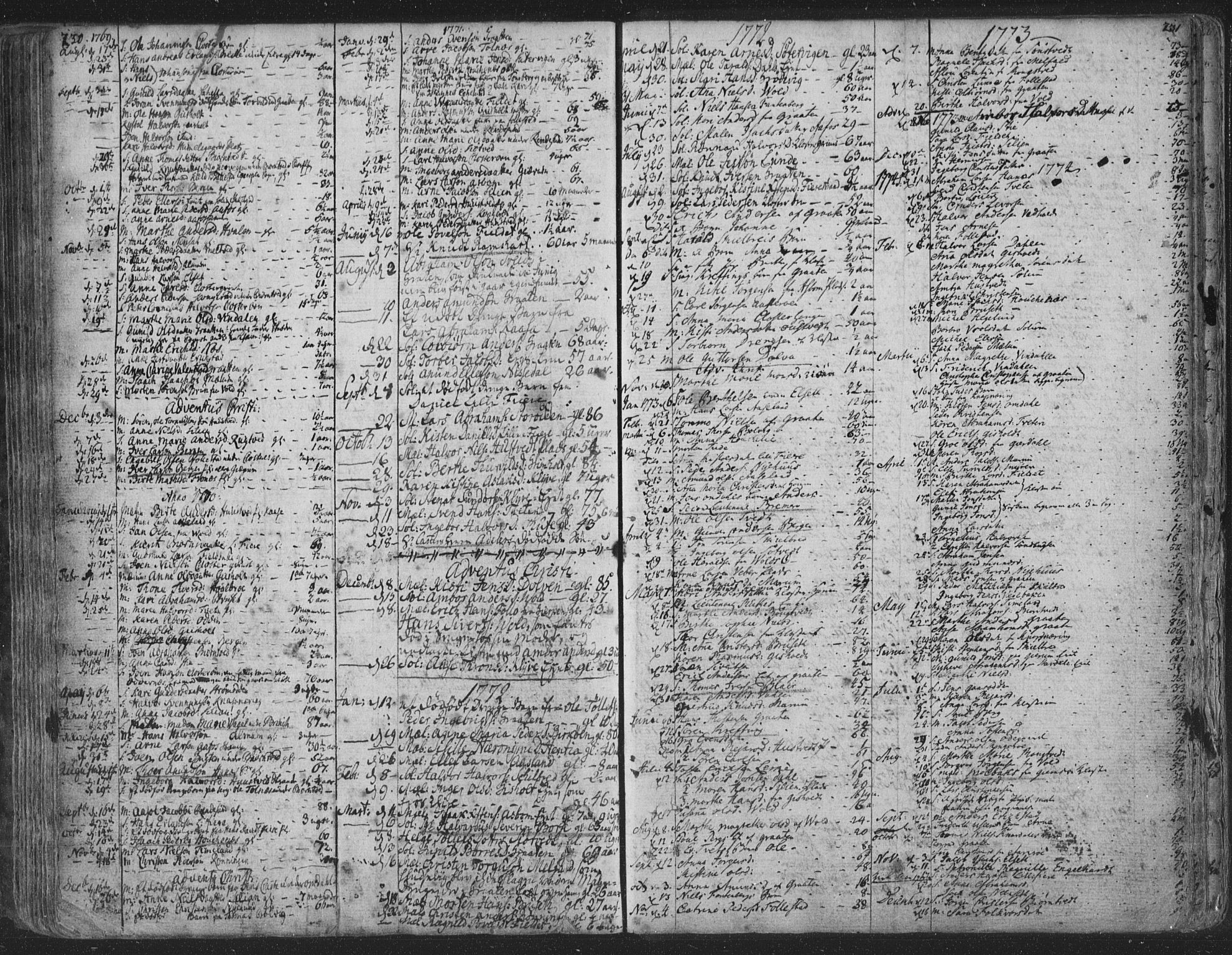 Solum kirkebøker, SAKO/A-306/F/Fa/L0003: Parish register (official) no. I 3, 1761-1814, p. 230-231