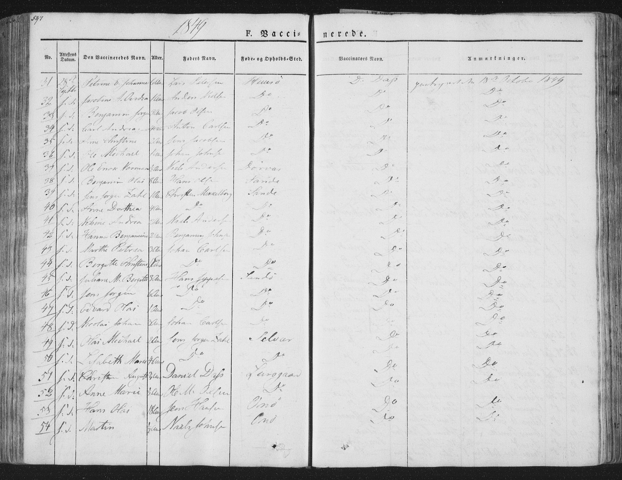 Ministerialprotokoller, klokkerbøker og fødselsregistre - Nordland, AV/SAT-A-1459/839/L0566: Parish register (official) no. 839A03, 1825-1862, p. 597