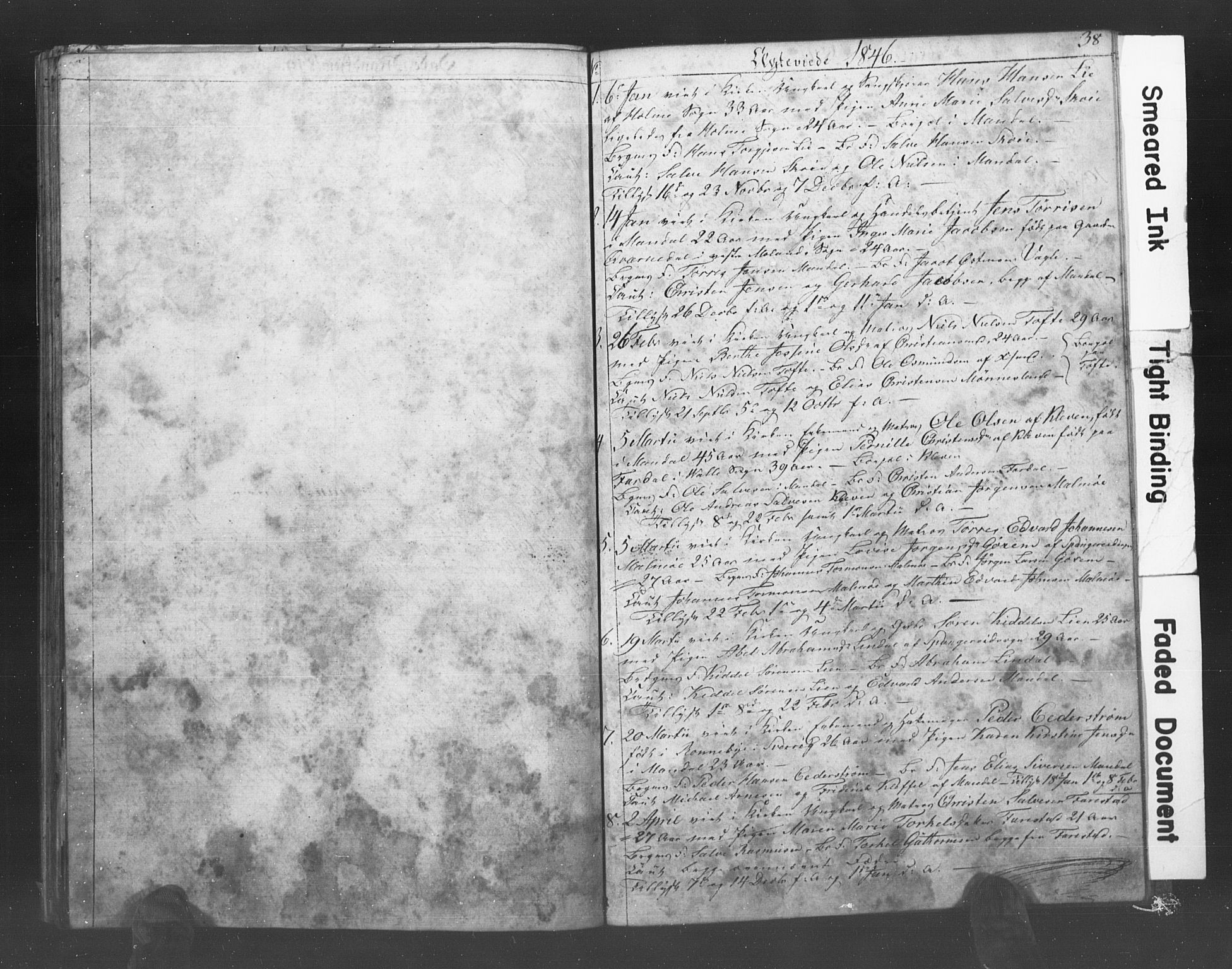 Mandal sokneprestkontor, SAK/1111-0030/F/Fb/Fba/L0006: Parish register (copy) no. B 1F, 1846-1849, p. 38