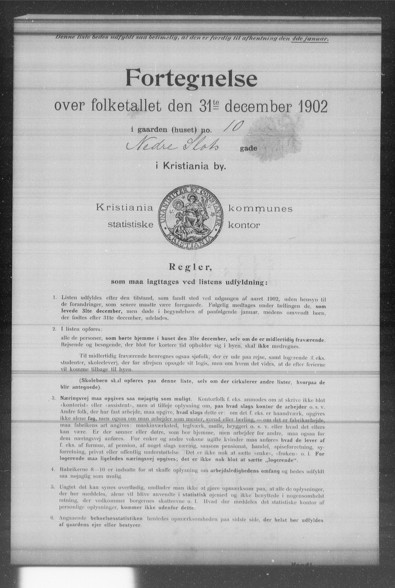 OBA, Municipal Census 1902 for Kristiania, 1902, p. 13154