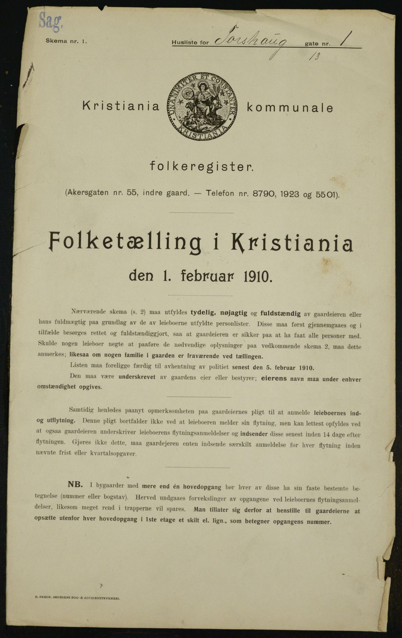 OBA, Municipal Census 1910 for Kristiania, 1910, p. 108591