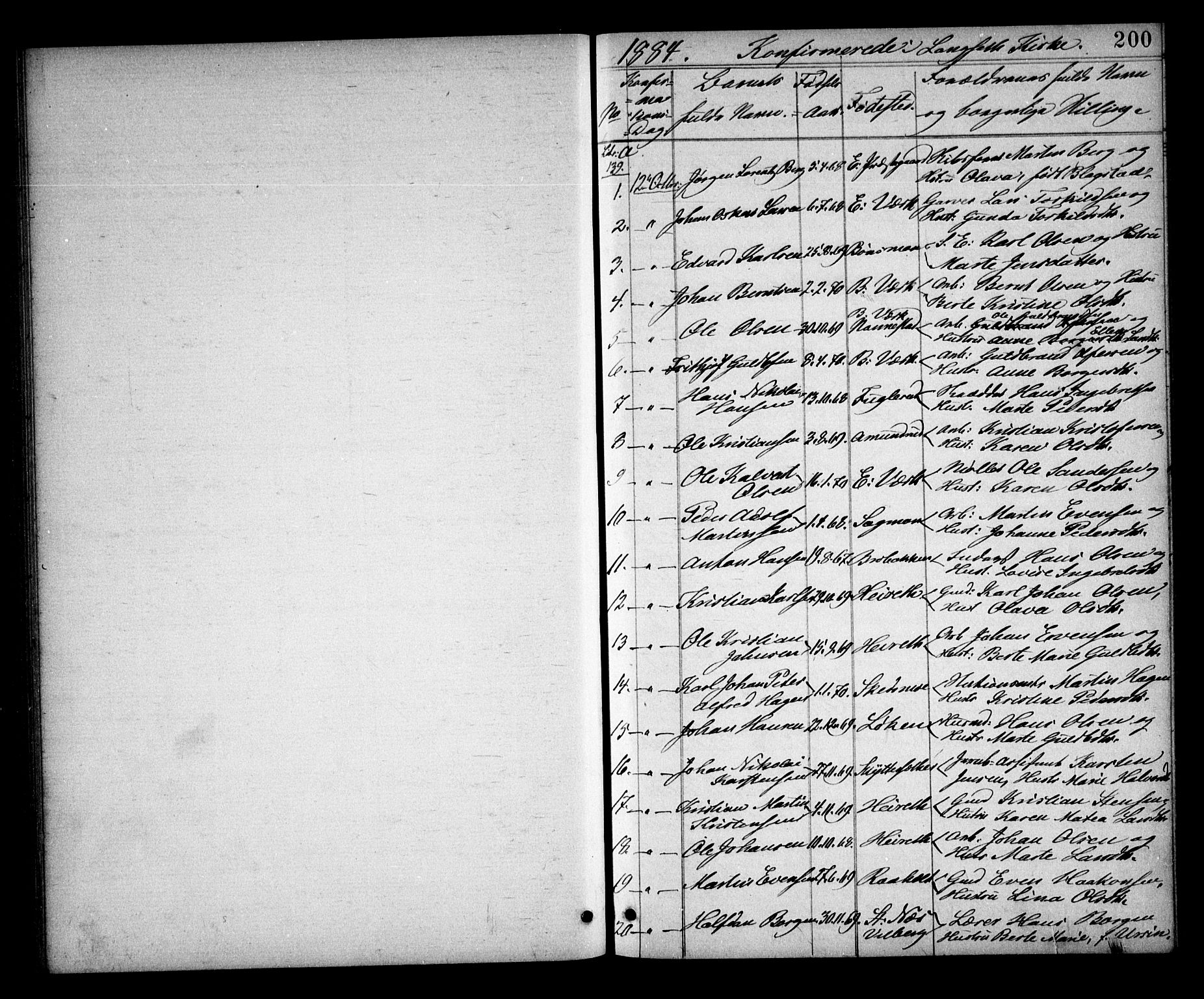 Eidsvoll prestekontor Kirkebøker, SAO/A-10888/G/Ga/L0005: Parish register (copy) no. I 5, 1884-1894, p. 200