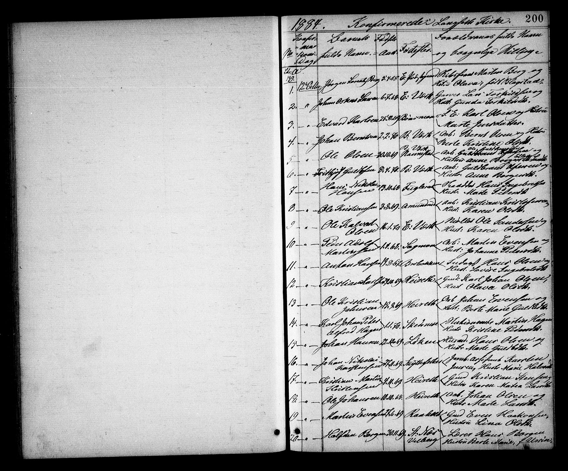 Eidsvoll prestekontor Kirkebøker, AV/SAO-A-10888/G/Ga/L0005: Parish register (copy) no. I 5, 1884-1894, p. 200