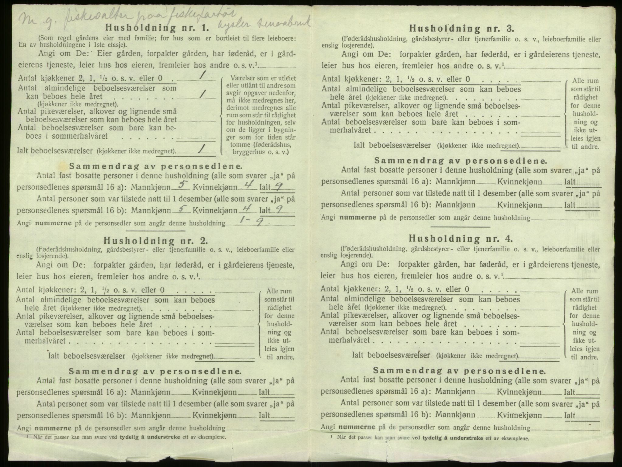 SAB, 1920 census for Lindås, 1920, p. 1065