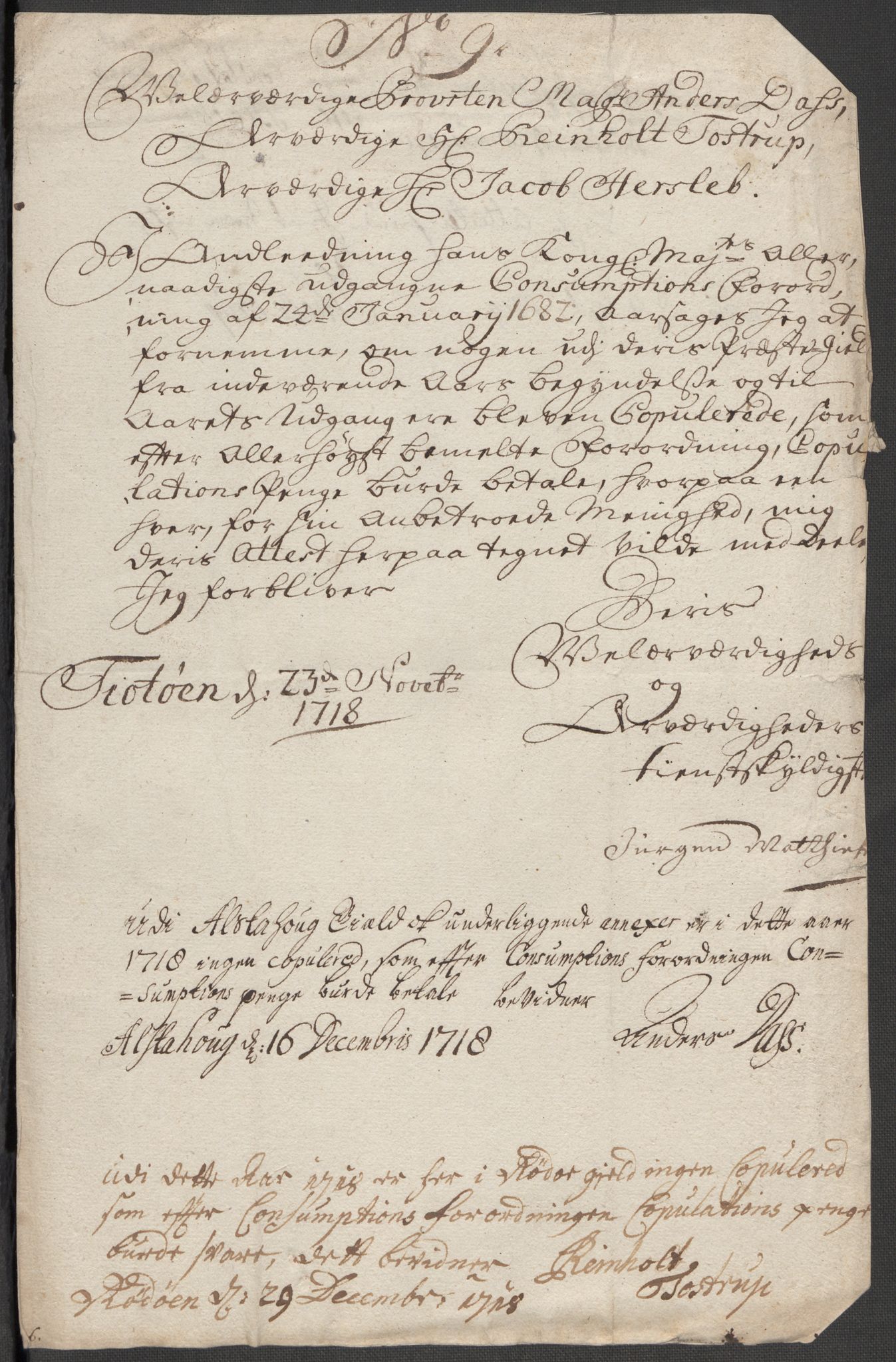 Rentekammeret inntil 1814, Reviderte regnskaper, Fogderegnskap, AV/RA-EA-4092/R65/L4516: Fogderegnskap Helgeland, 1718, p. 129