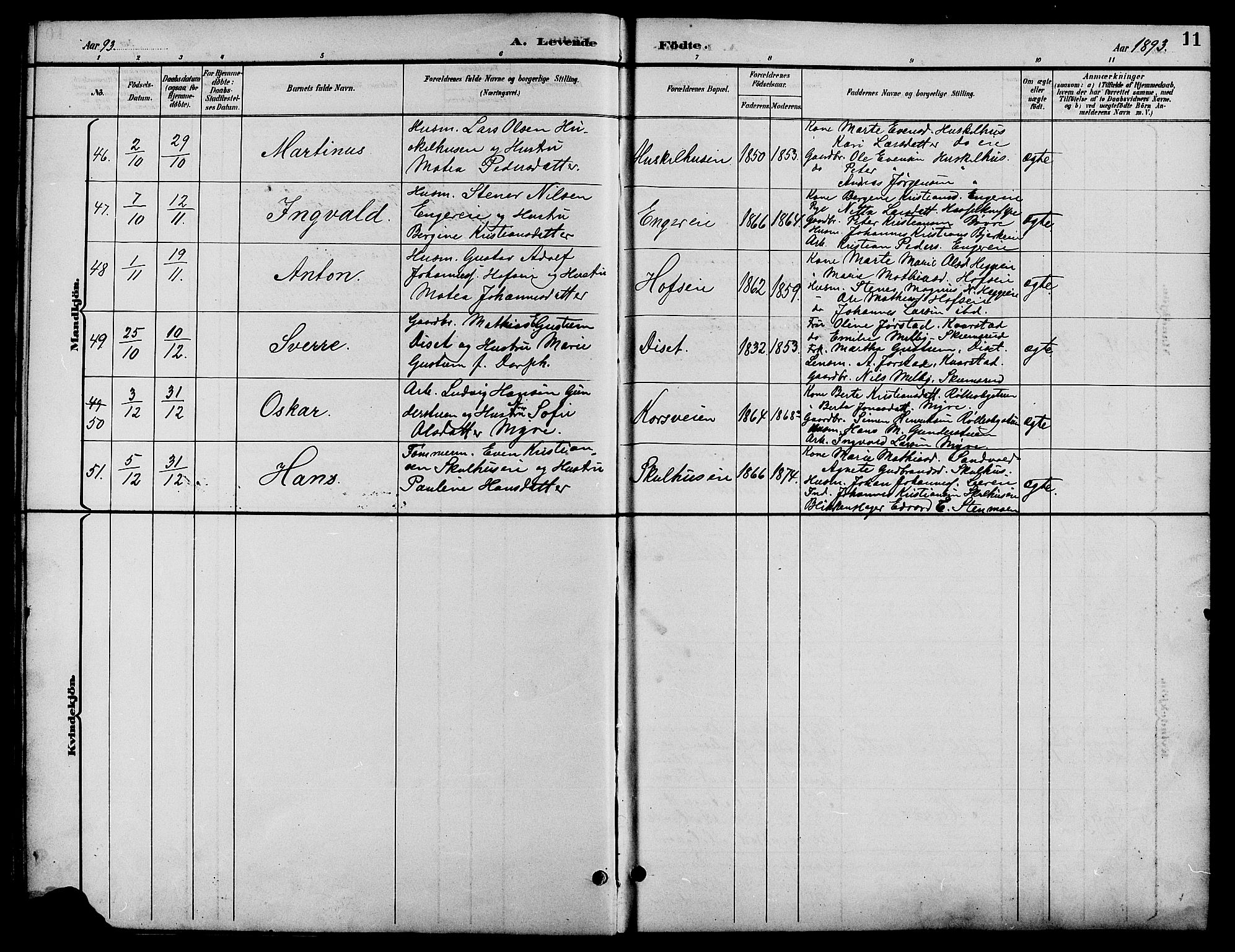 Biri prestekontor, SAH/PREST-096/H/Ha/Hab/L0004: Parish register (copy) no. 4, 1892-1909, p. 11